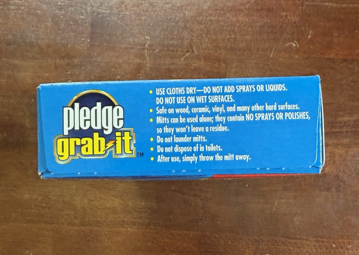 Pledge Grab It Dusting Mitt Gloves 12 Ct Dry Unscented Disposable Discontinued