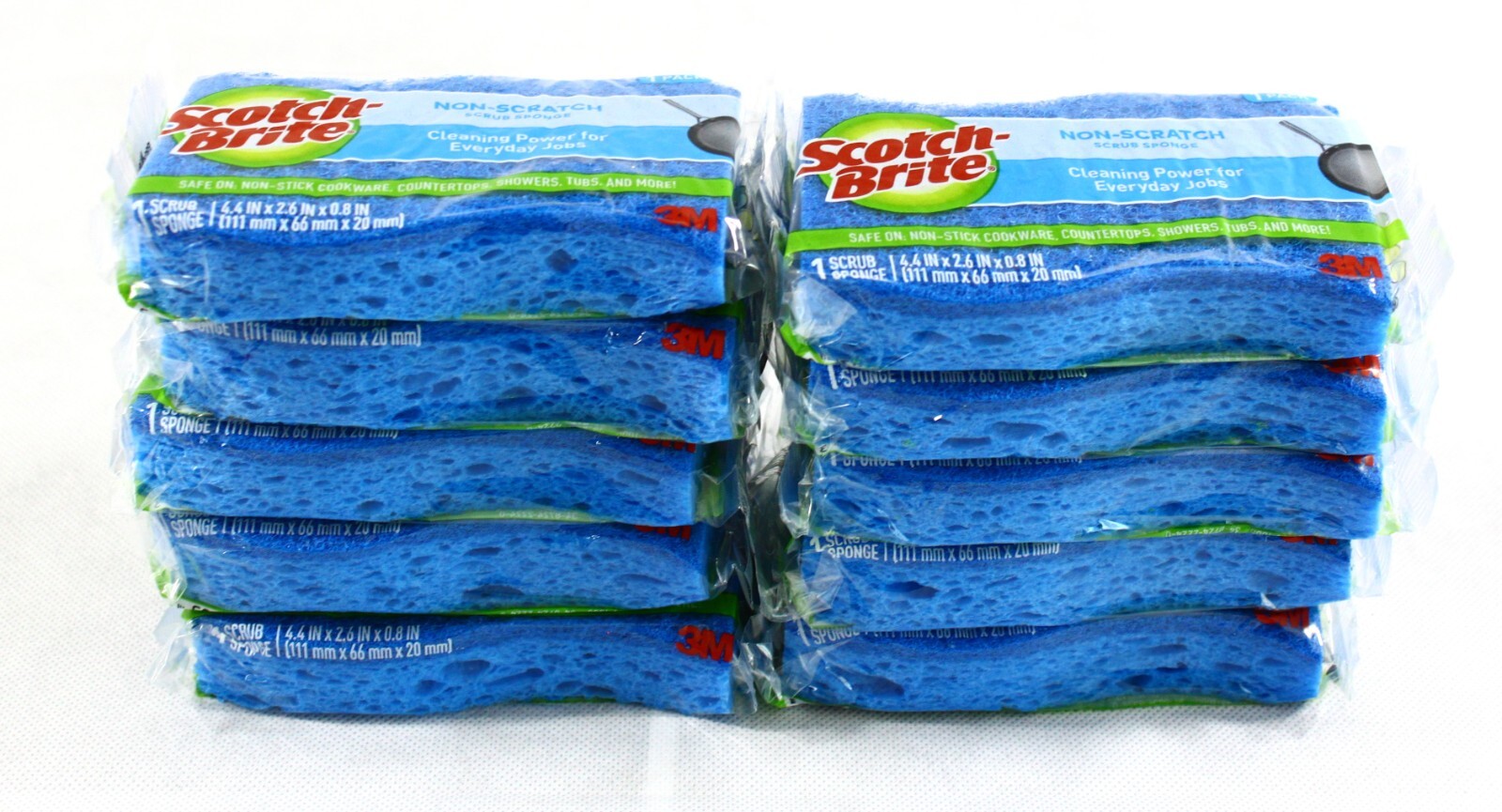 10 Pack Scotch Brite Non Scratch Scrub Sponge Free Shipping