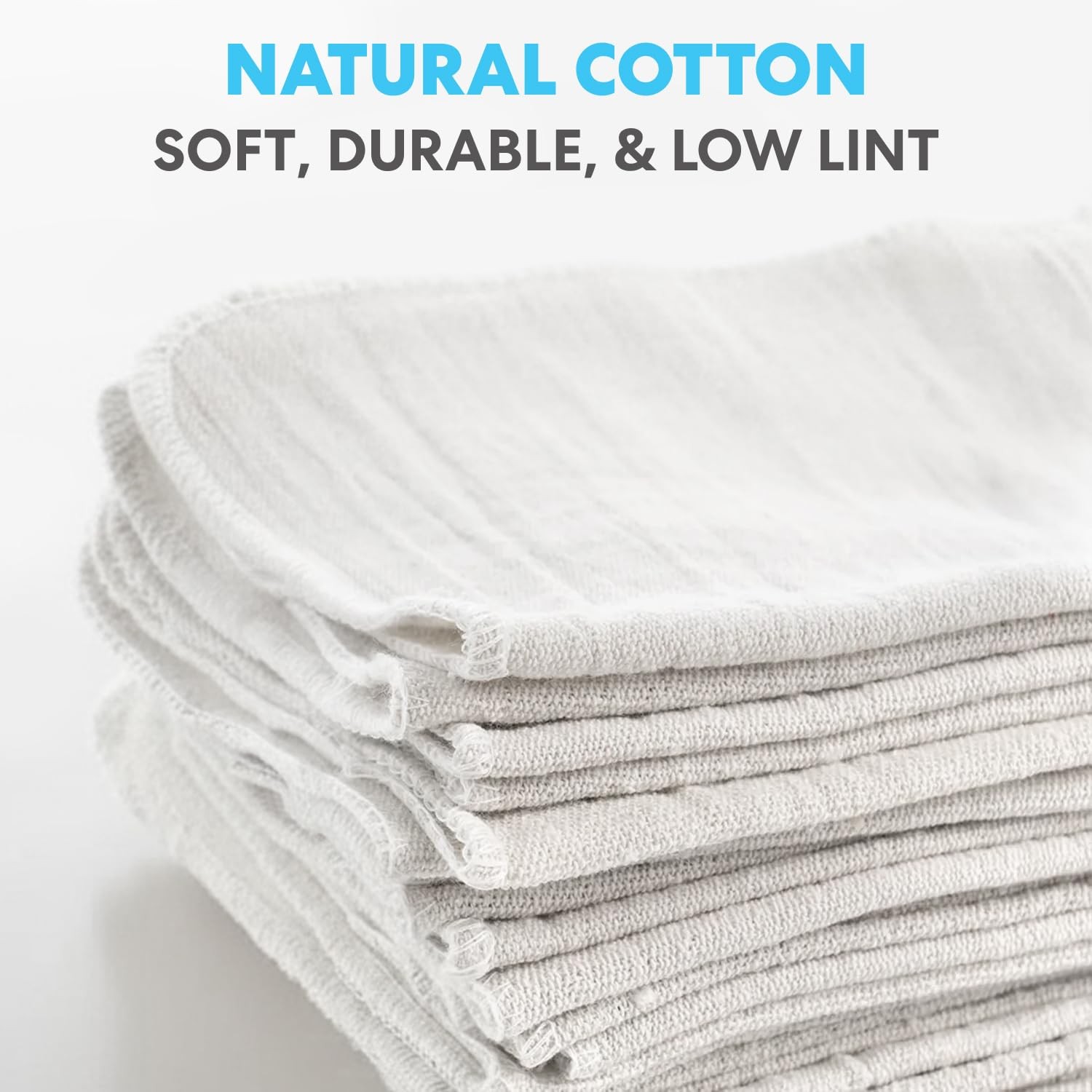 Simpli Magic Cotton Shop Towels 14 x12 (145 Pack) Reusable Cleaning Shop Rags