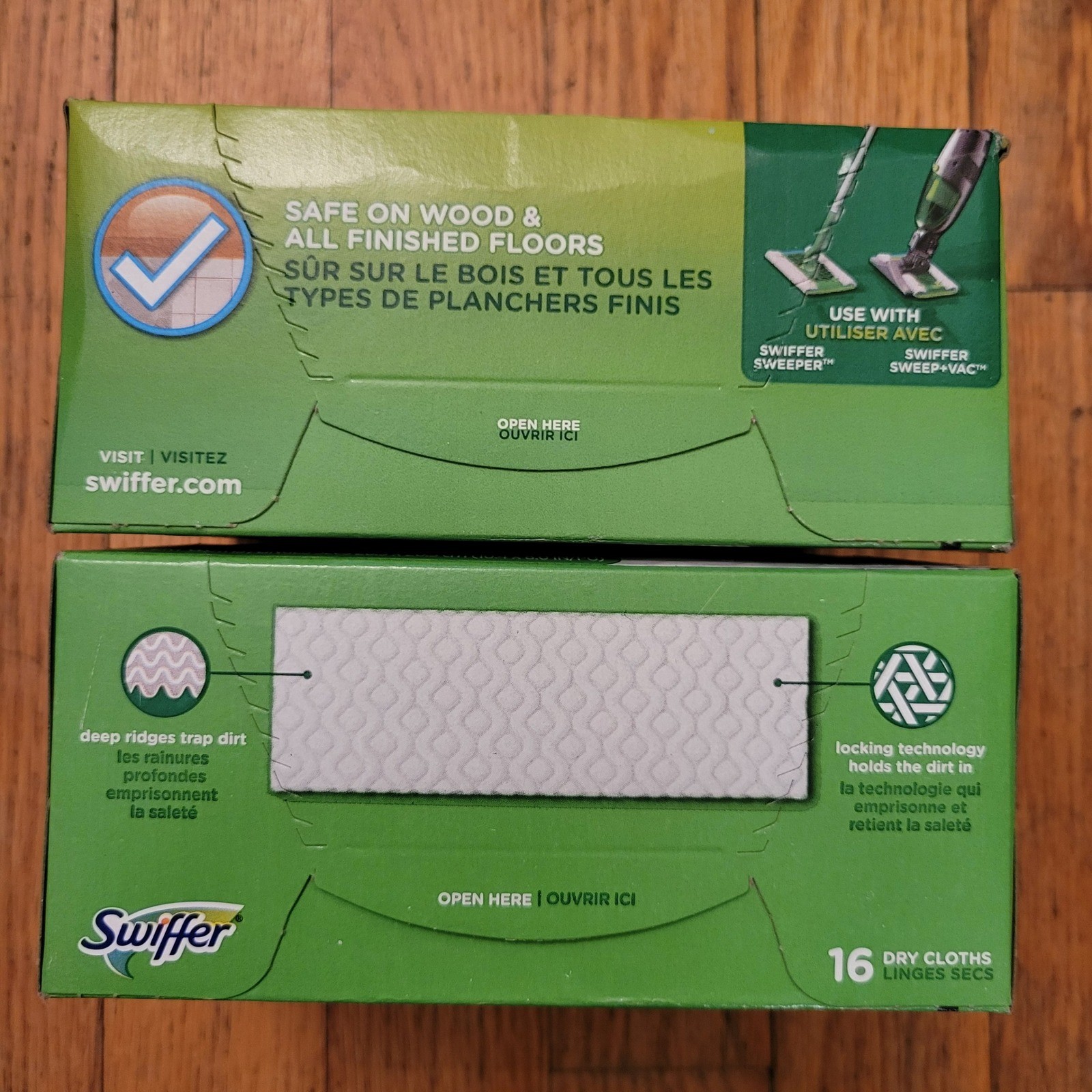 4 Swiffer 16ct Dry Sweeping Dry Cloths White Unscented Trap Lock Refills NEW