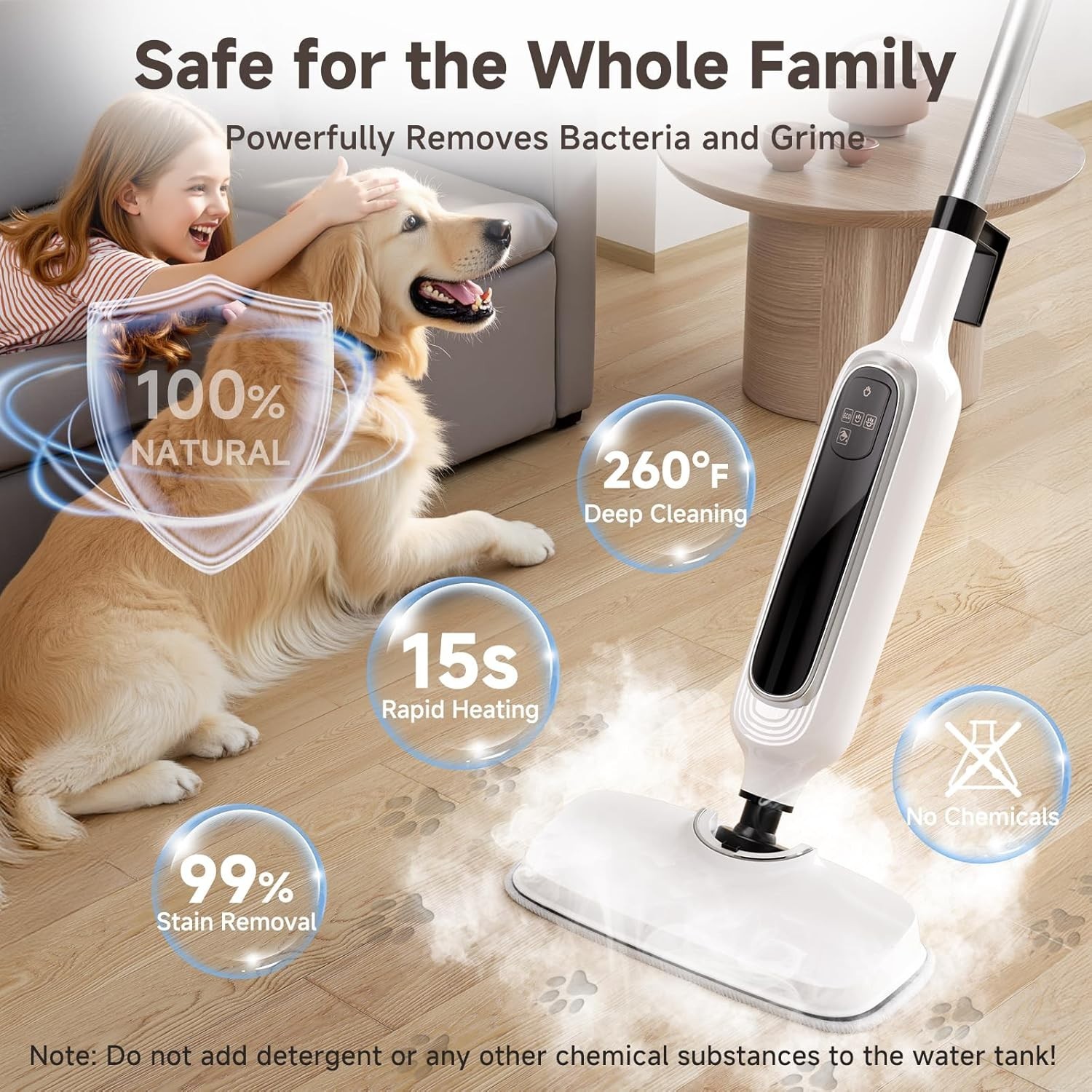 Effortless Cleaning: 12-in-1 Steam Mop with Flexible Design & Extra Long Cord
