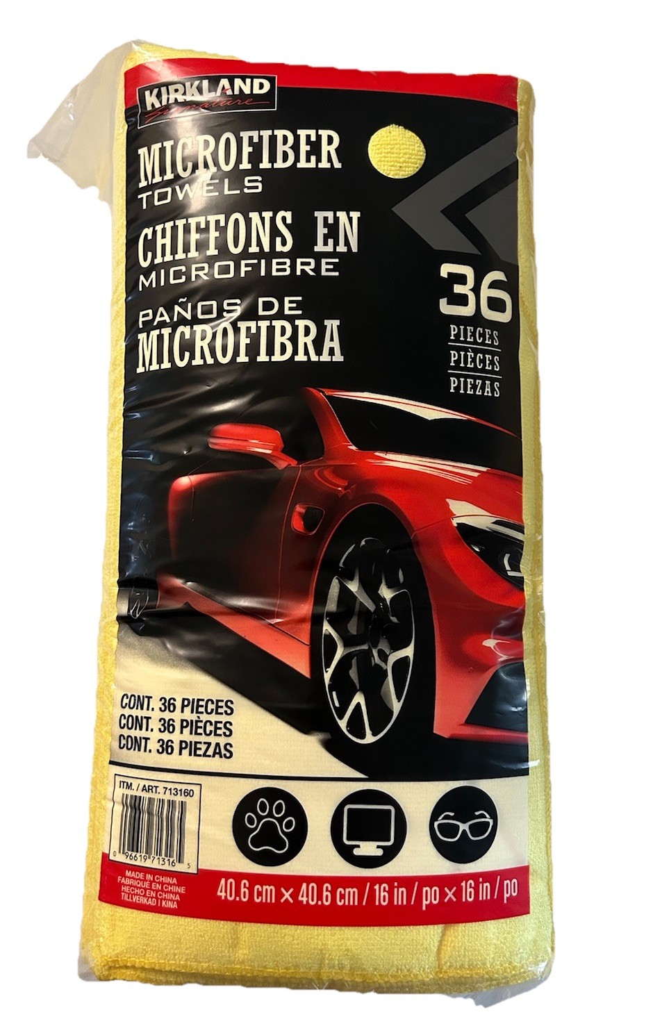 Kirkland Signature Ultra Microfiber Towels for Auto, Home, 16in x 16in, 36 count
