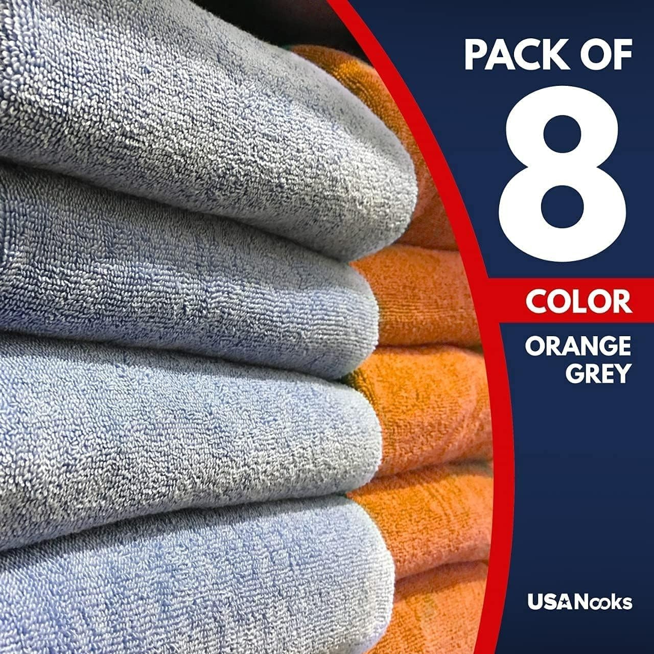Microfiber Cleaning Cloth – 8 Pcs 12″x11″ – High Performance – 1200 Washes, U…