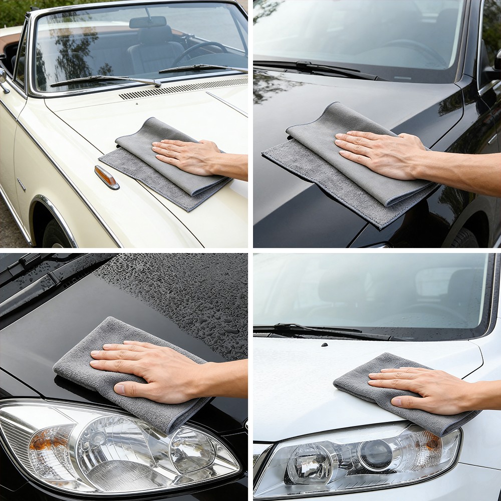 5PCS Microfiber Cleaning Cloth Towel Rag Car Polishing Auto Detailing No Scratch