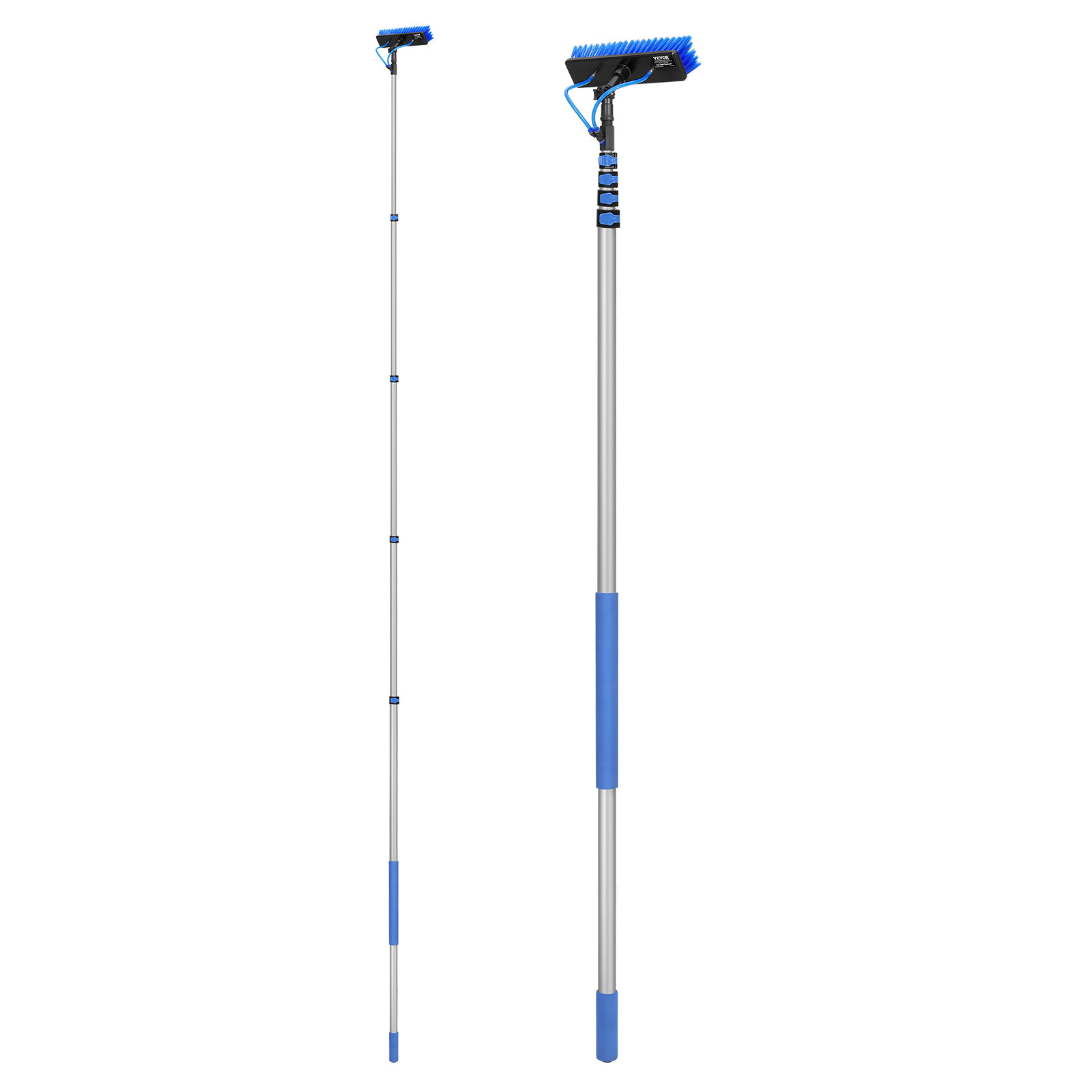 Water Fed Pole Kit 30FT Solar Panel Cleaning Pole 180° Rotatable Brush Head
