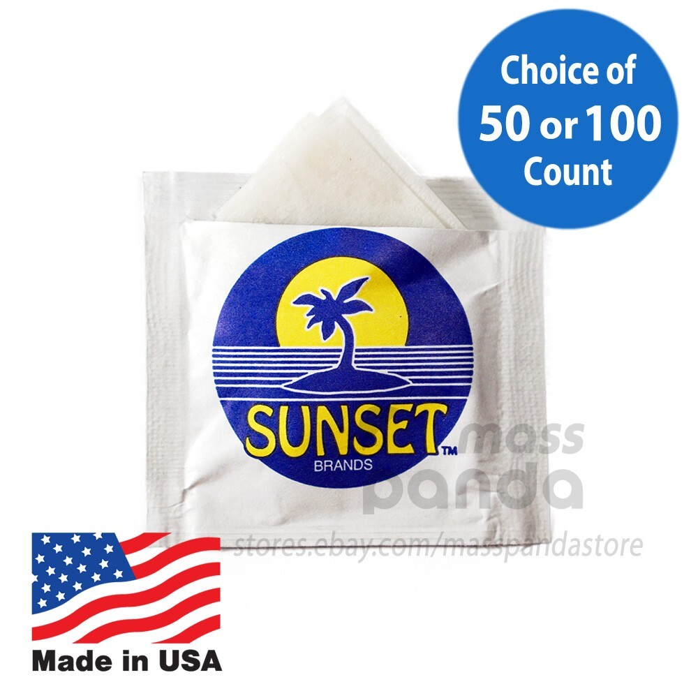 Sunset 4.75″x6.25″ Moist Towelettes/Nap/Wipes Individually Wrapped Lemon-scented