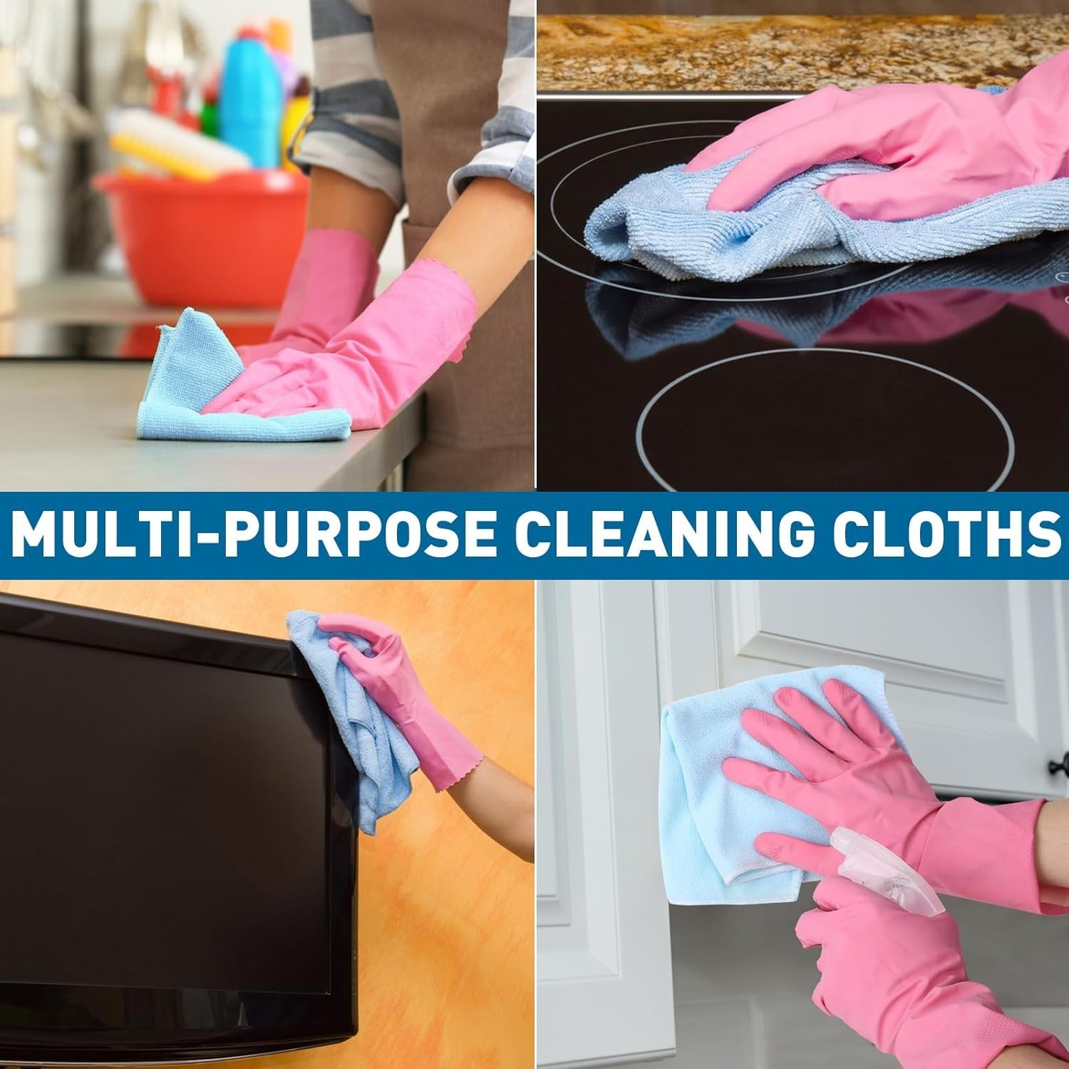 Microfiber Cleaning Cloth Set of 50 Towel Rag Car Polishing Detailing No-Scratch