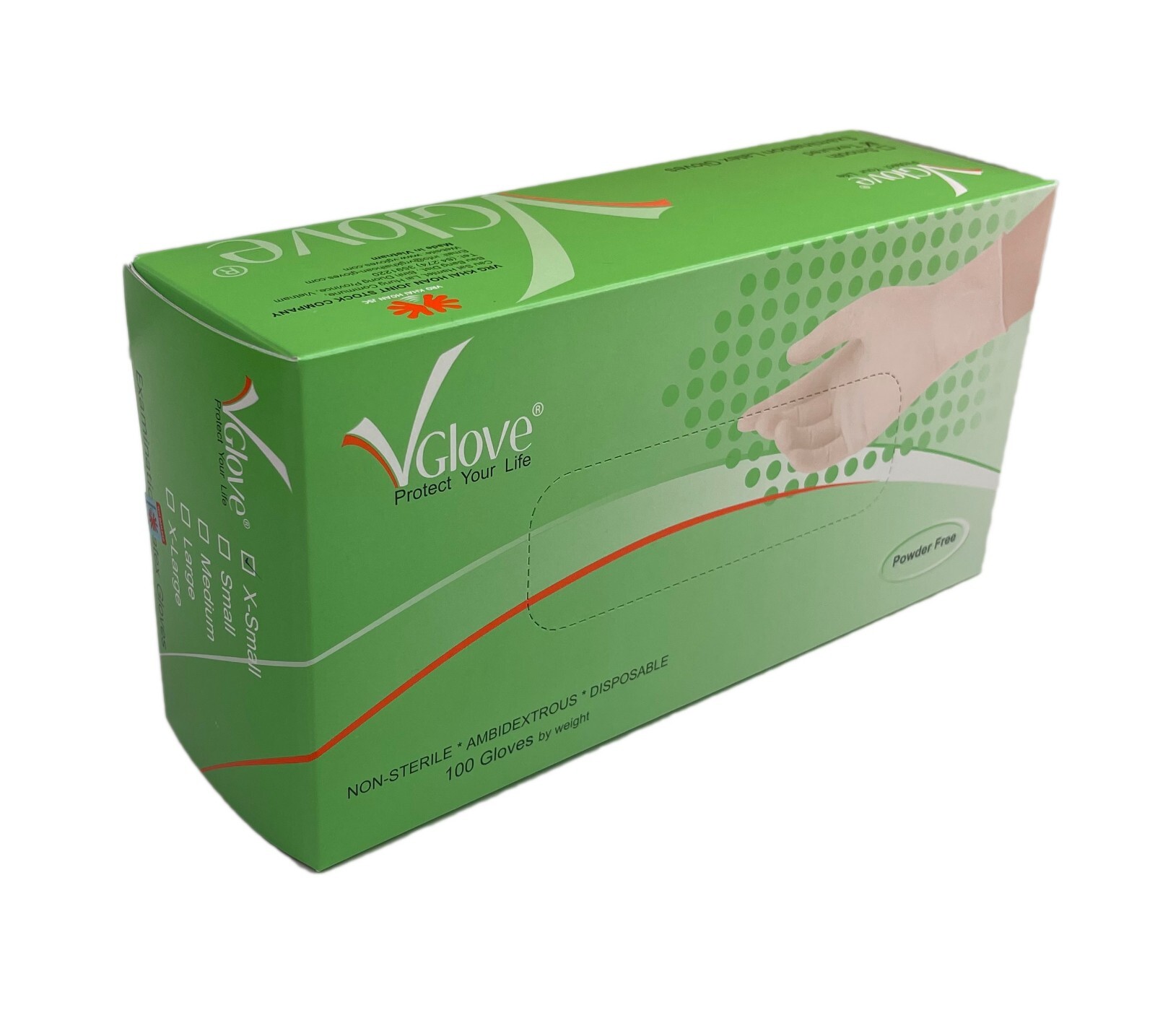 VGLOVE Latex Disposable Exam/Medical Gloves 4 Mil, Powder Free, 1000 pcs / case
