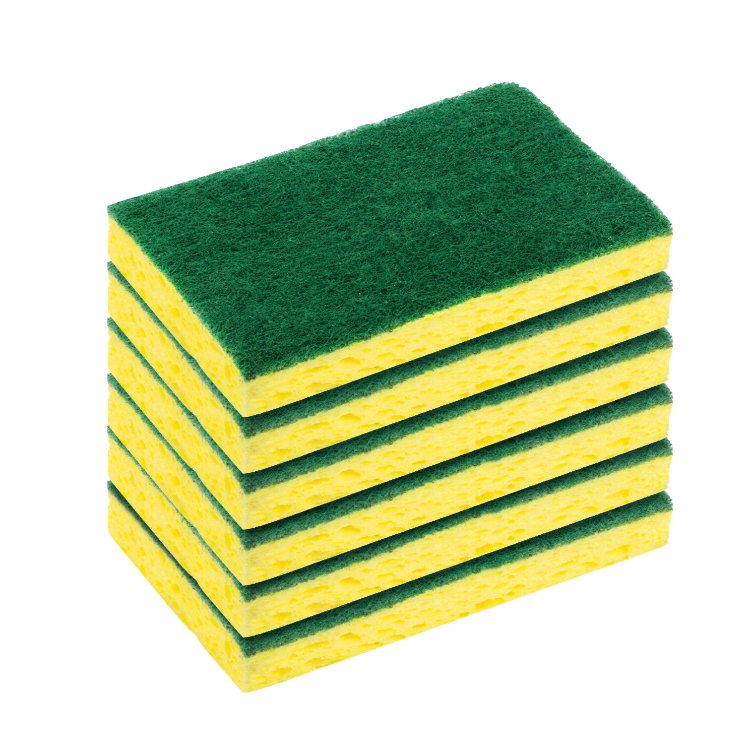Cellulose Sponge & Scourer 6 Pk – Heavy Duty Dual Purpose Super Absorbent LOLA