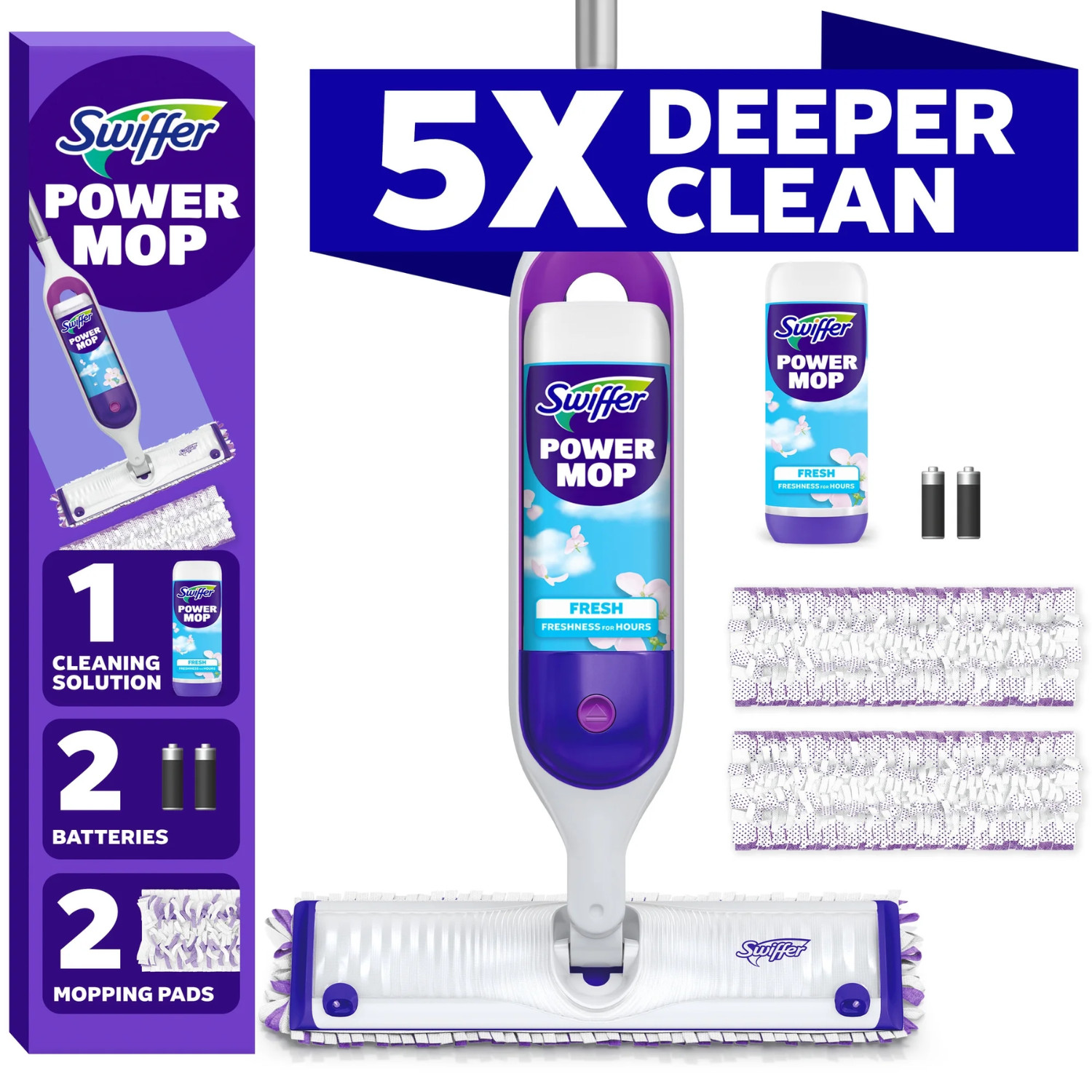 Swiffer Power Mop Floor Cleaning Kit Tile Vinyl Wood Spray Mop, Floor Cleaner