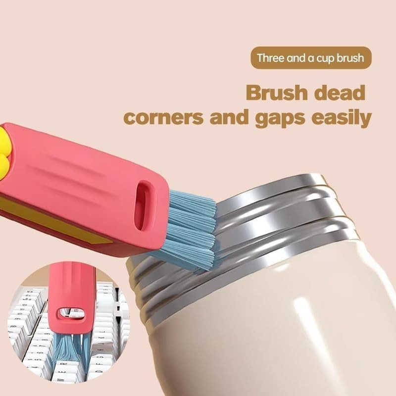 Compact 3-in-1 Multifunctional Bottle Brush for Effortless Cup Cleaning