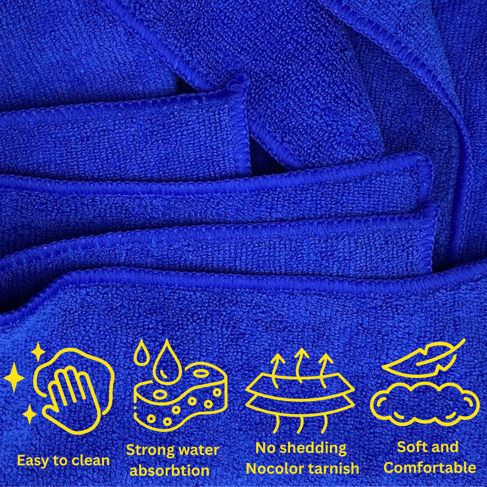 Autostena Microfiber Towels 400GSM Auto Home, Office 16in x 16in, 12-count