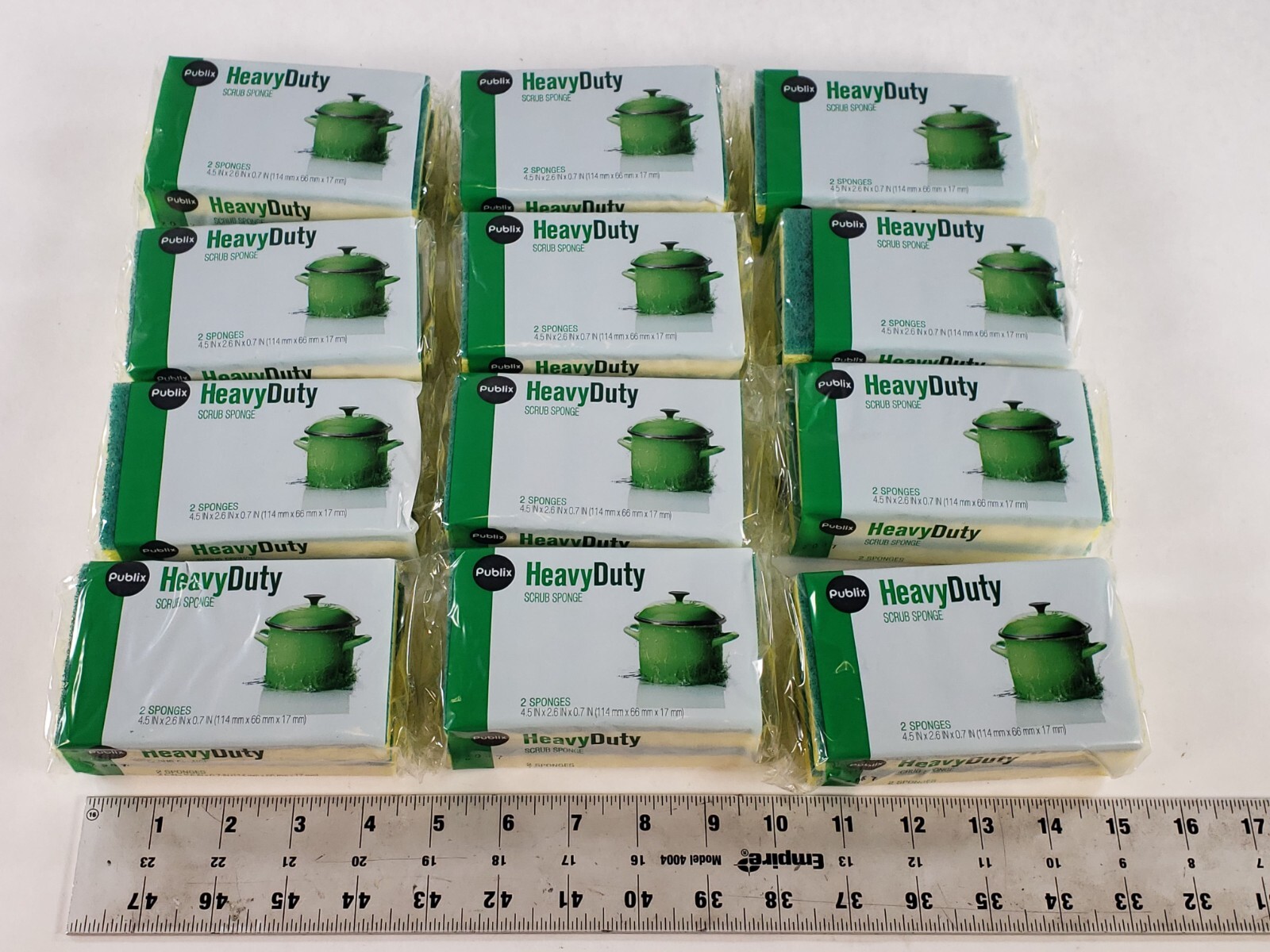 LOT OF 72 Publix Heavy Duty Scrub Sponges 4.5″ X 2.6″ X 0.7″ 6 Boxes