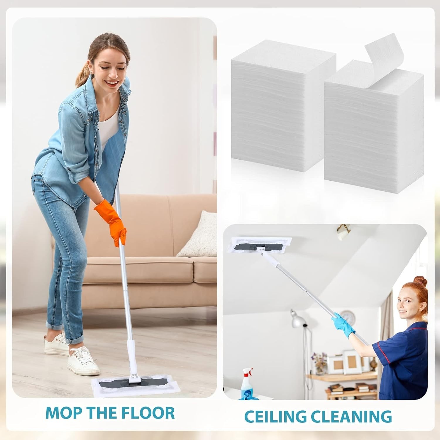 240 Disposable Wet Mopping Cloths for Efficient Floor Cleaning – 11.81 x 7.87