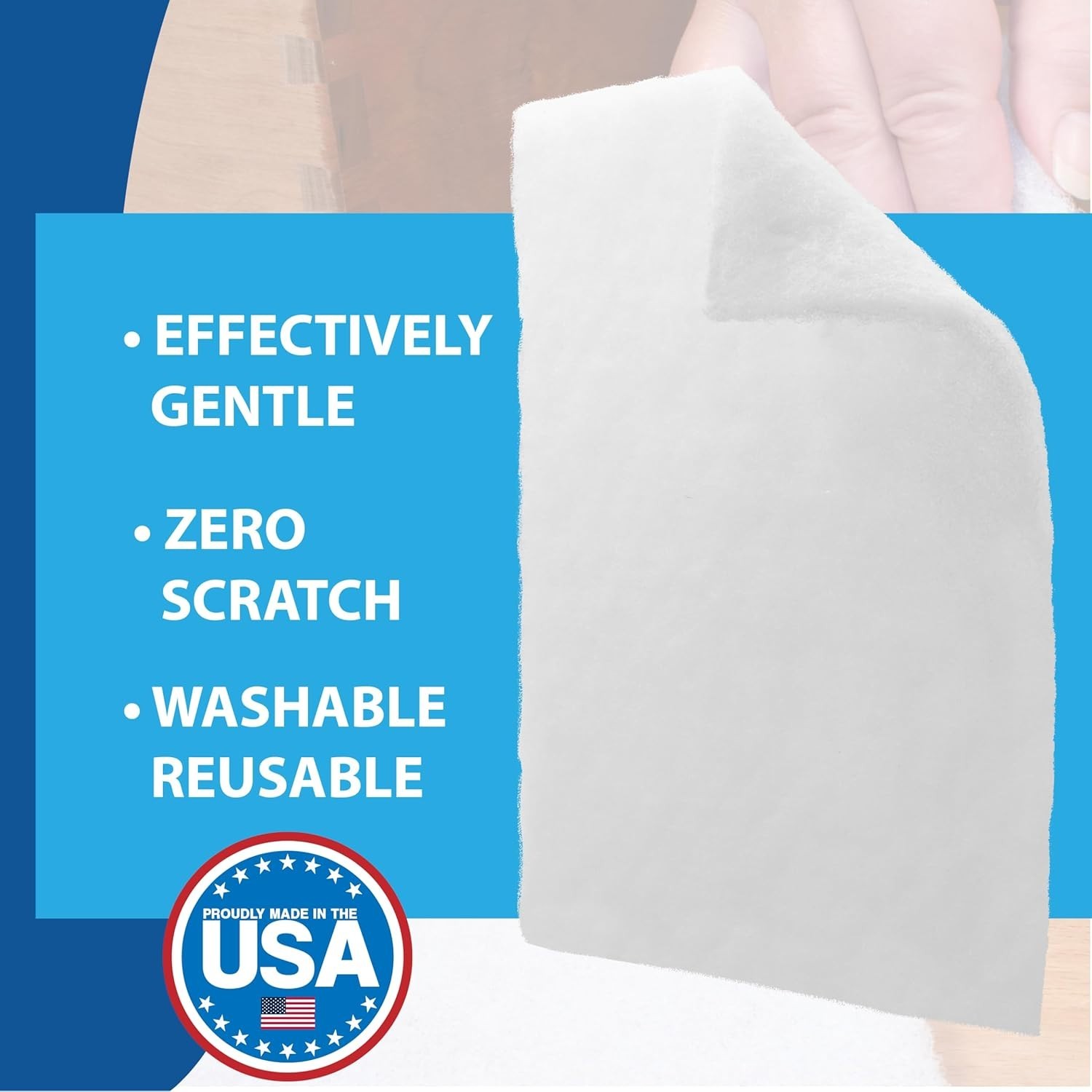 10 Pack of 6 x 9 White Non Scratch Non-Woven Pads for Buffing Cleaning Polishing