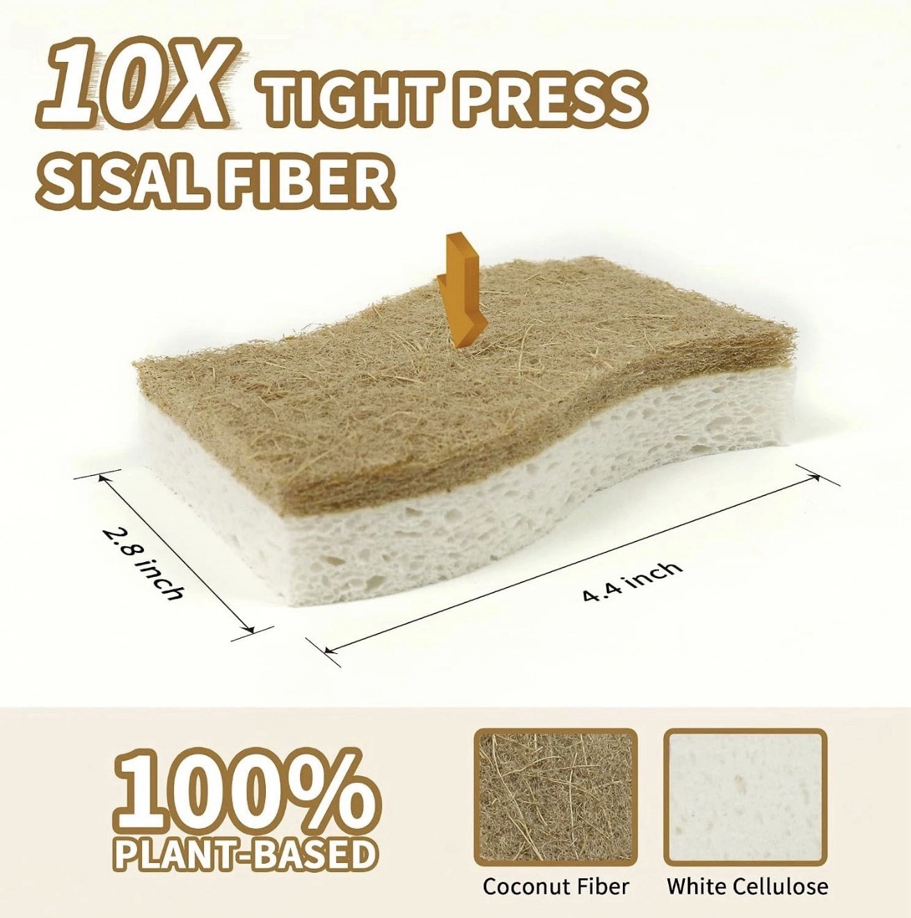 Natural Kitchen Sponges, Biodegradable & Compostable | Non-Scratch Cellulose