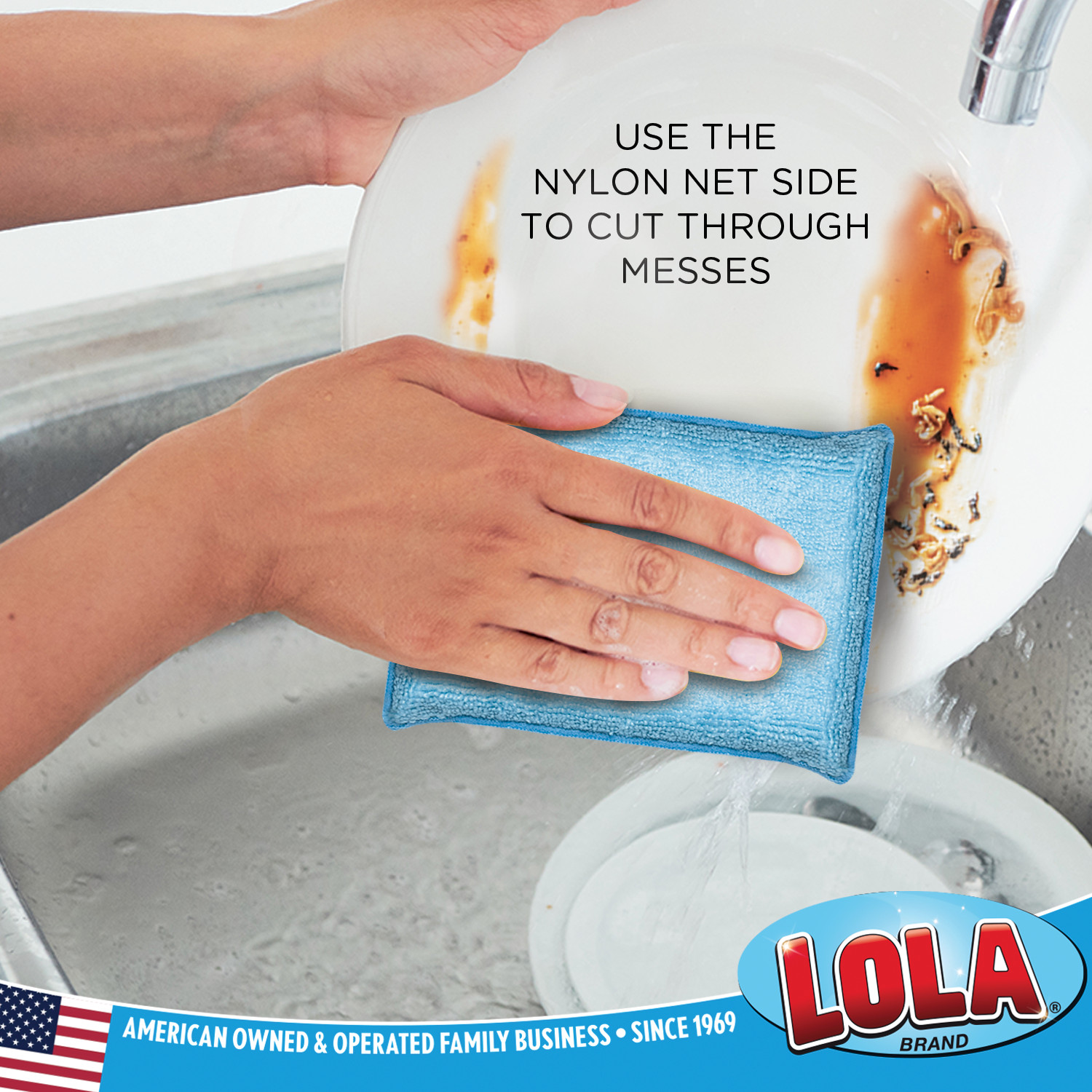 Jumbo Microfiber Terry & Nylon Net Sponge Pad 8 Pk – Non Scratch by LOLA