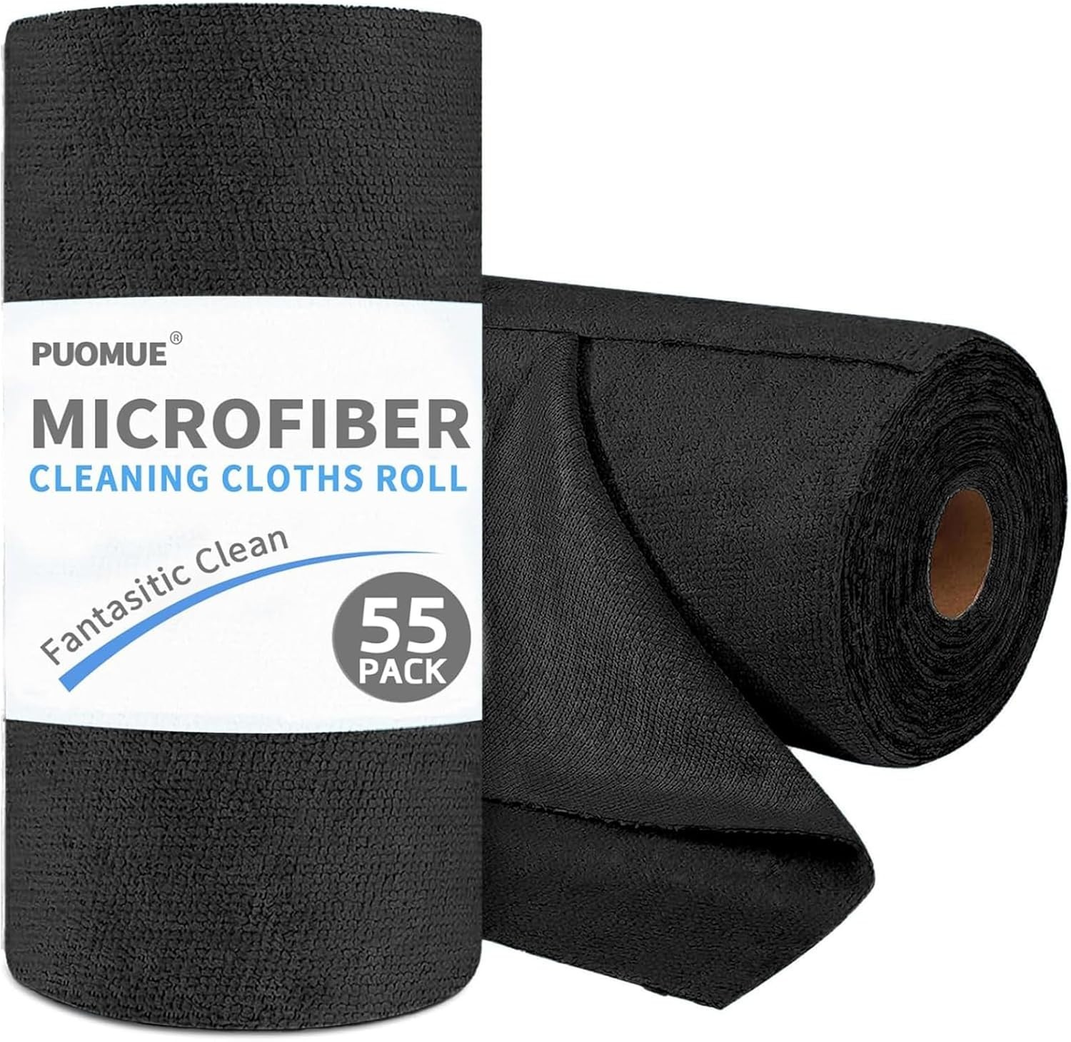 55 Pack Microfiber Cleaning Cloth Roll, Tear Away Reusable Towels, 11″ X 9″, Ult