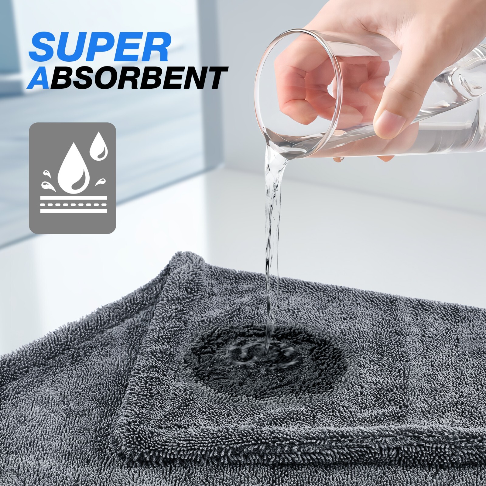 Super Absorbent Microfiber Car Drying Towel Twisted Loop 24” x 36″ 1500GSM