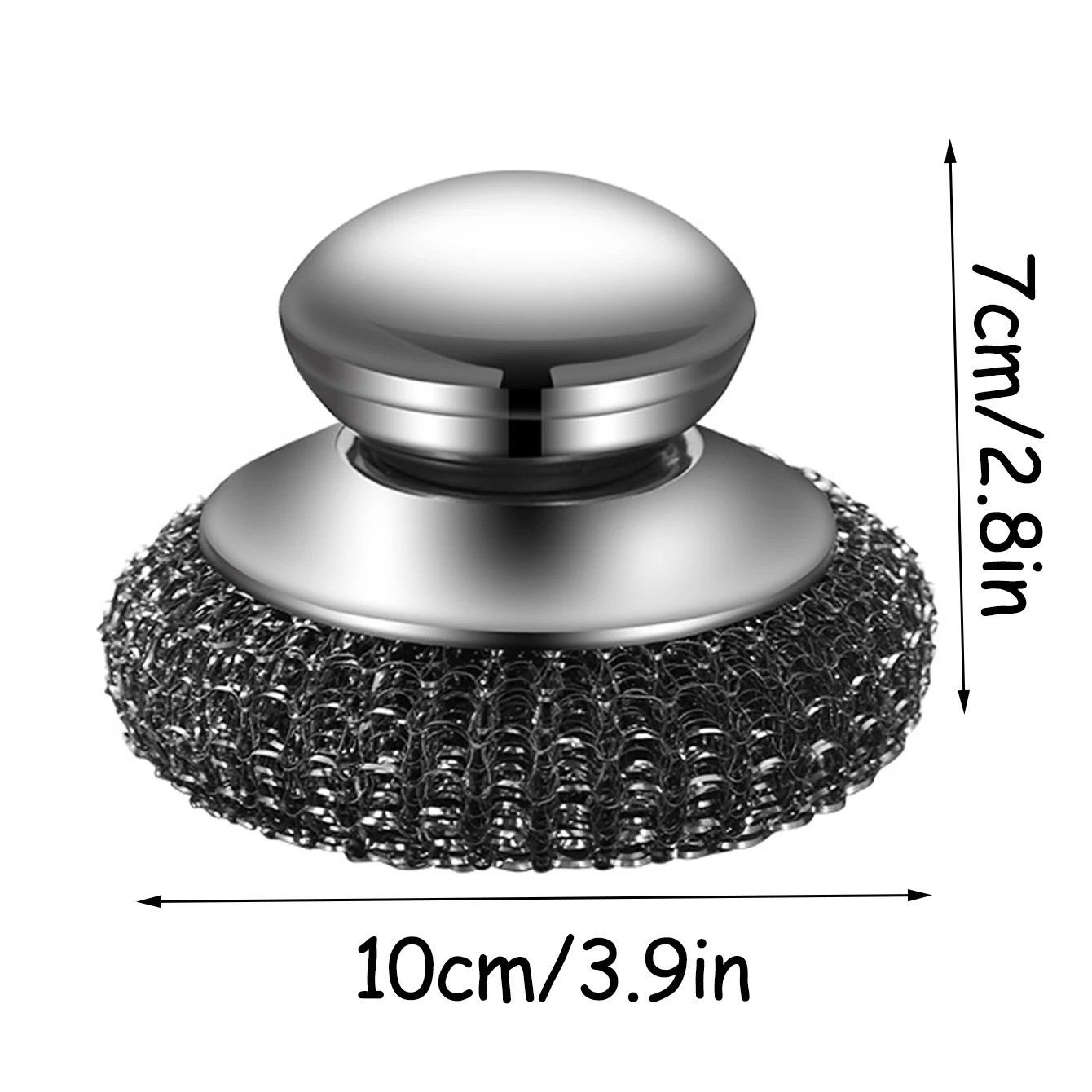1PC Steel Wool Scrubber with Handle Stainless Steel Cleaning Brushes Cleaning Di