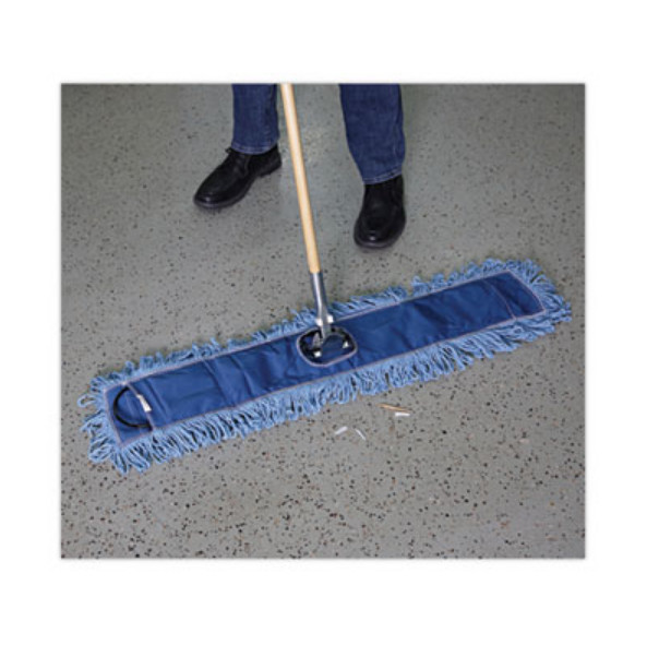 Boardwalk BWK1136Dust Mop Head, Cotton/Synthetic Blend, 36 x 5, Looped-End, Blue