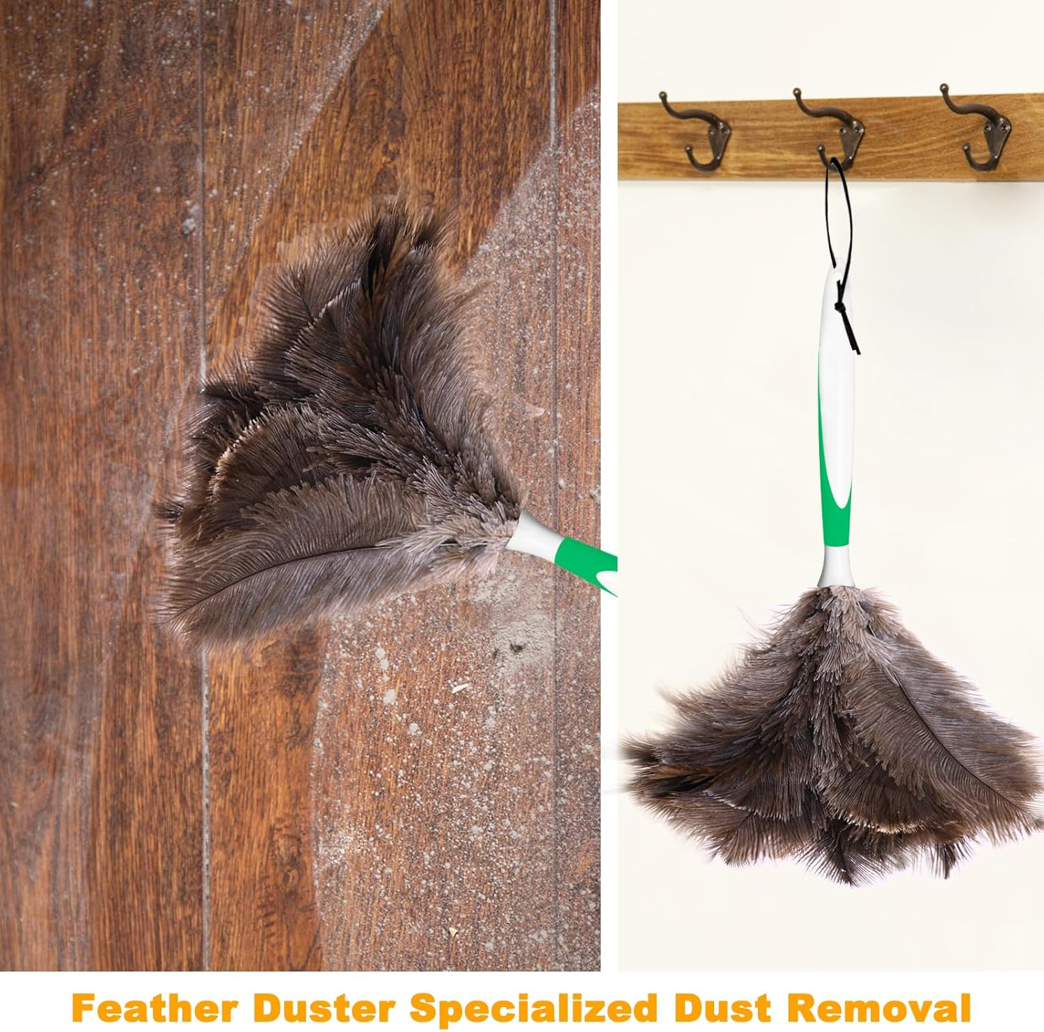 Ostrich Feather Duster 16 Inch Scratch Free Natural Dusting Cleaner