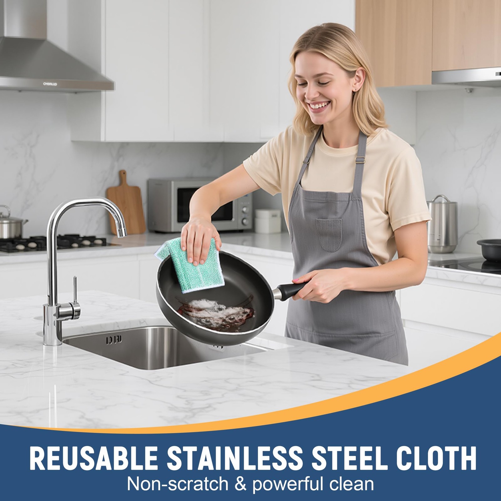 Double Side Non Scratch Wire Dishcloth 30pcs-Multipurpose Wire Dishwashing Ra…