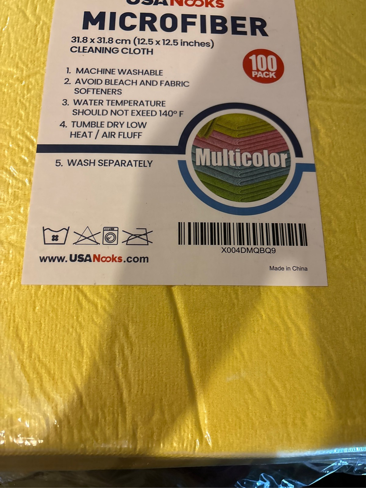300GSM Microfiber Cleaning Cloth – 12.5″x12.5″ High Performance – 1200 Washes, U