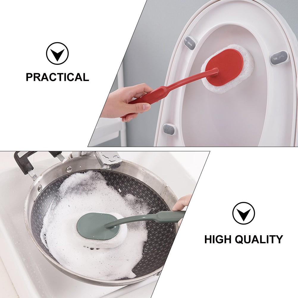 3Pcs Sponge Brush Cleaning Scrubber for Kitchen Use Assorted Colors