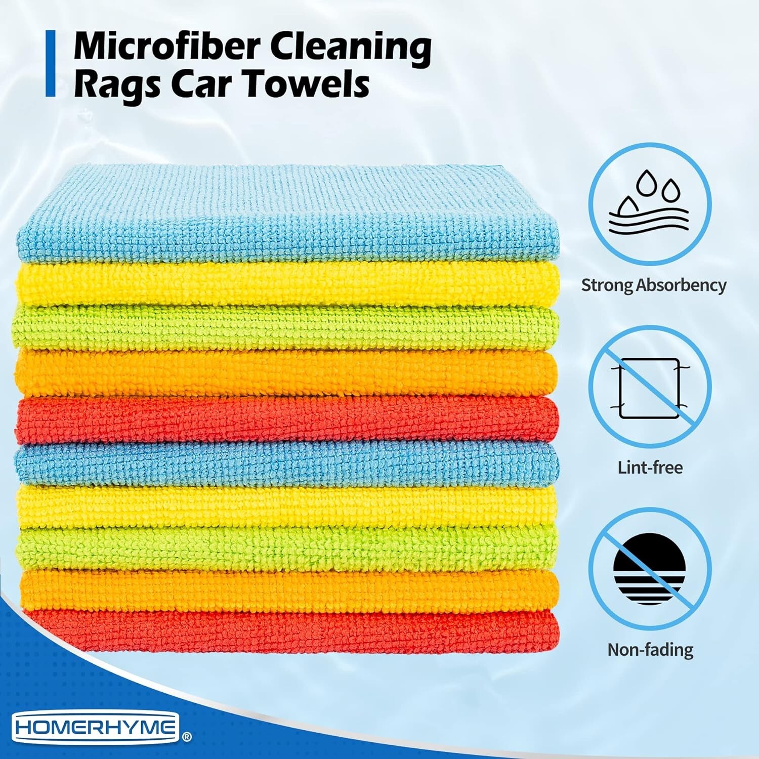 Microfiber Cleaning Cloth Set 100pc Towel Rag Car Polishing Detailing No-Scratch