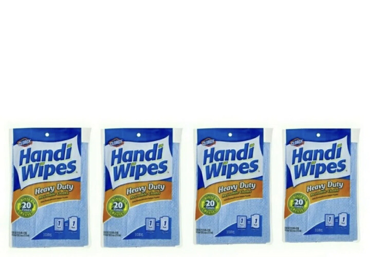 HEAVY DUTY HANDI WIPES CLOTHS MULTIPURPOSE ABSORBENT CLEANING TOWELS 4 PKS