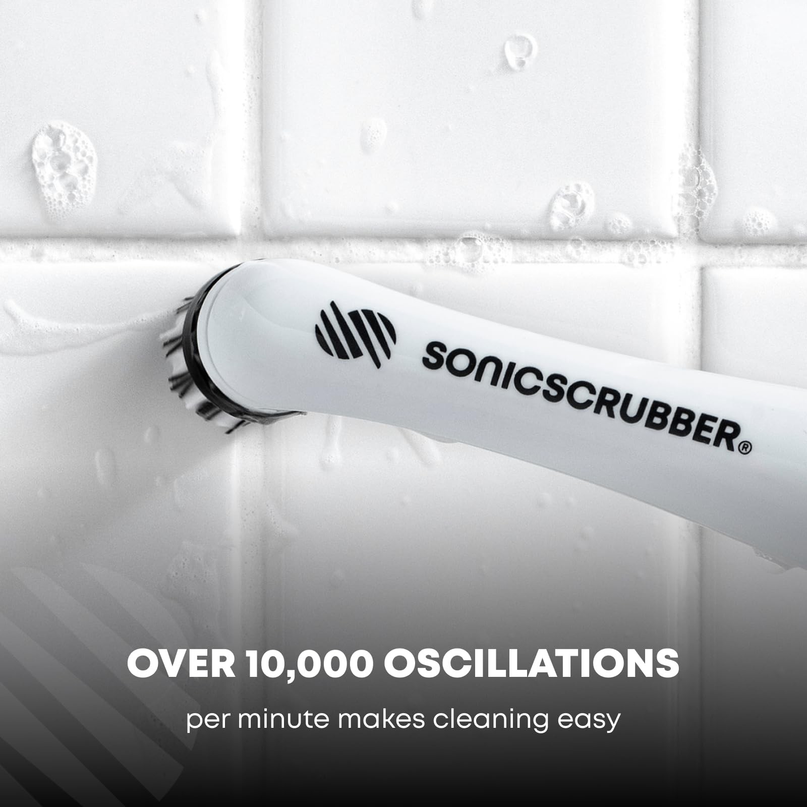 SonicScrubber Household Cleaning Brush Power Scrubber – Tool, White