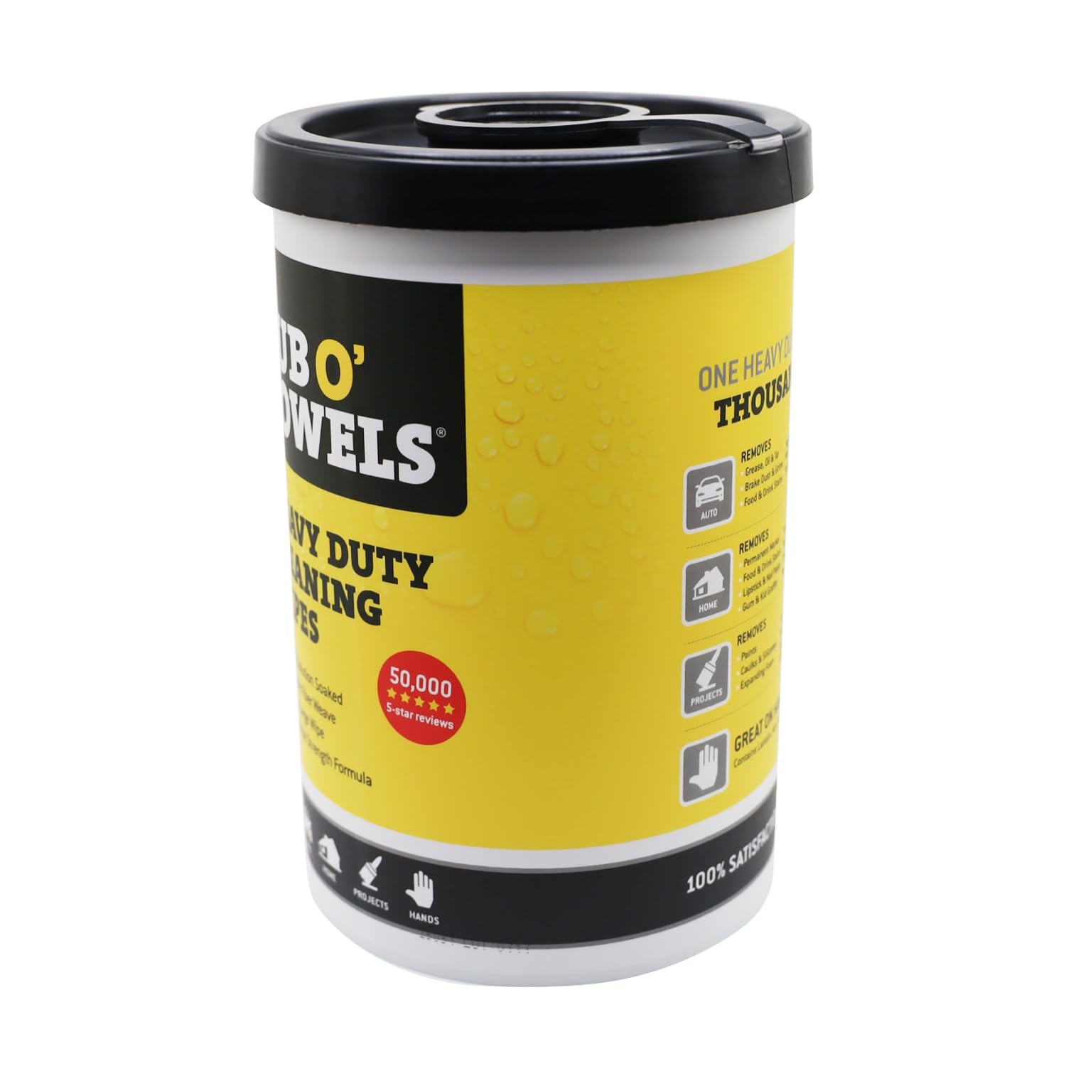 Tub O’ Towels Heavy-Duty Multi-Surface Cleaning Wipes 10″x12″ 90 Count Canister