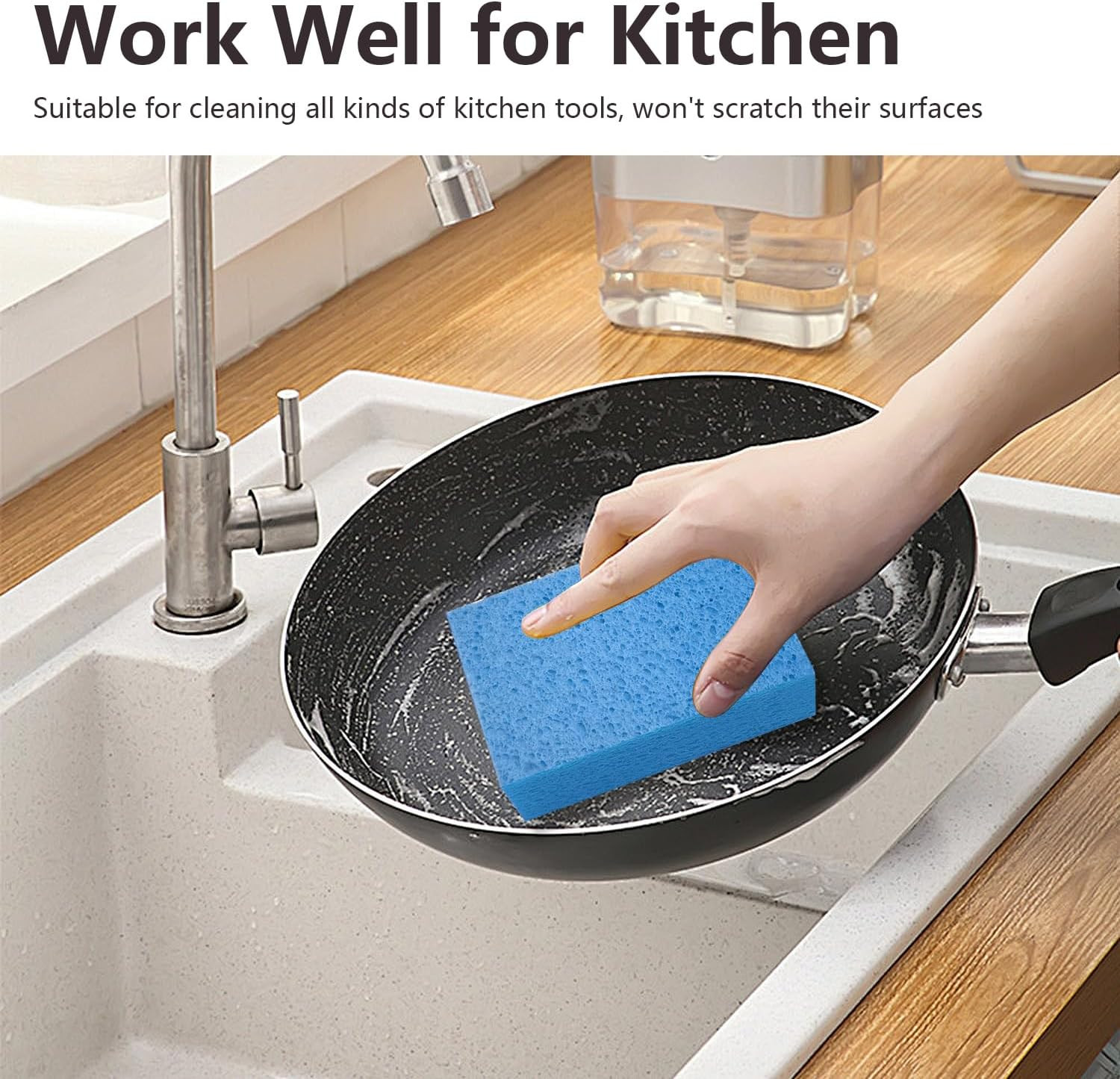 Cleaning and Washing Sponge, 3 Pack Large Extra Thick Heavy Duty Sponge Multi