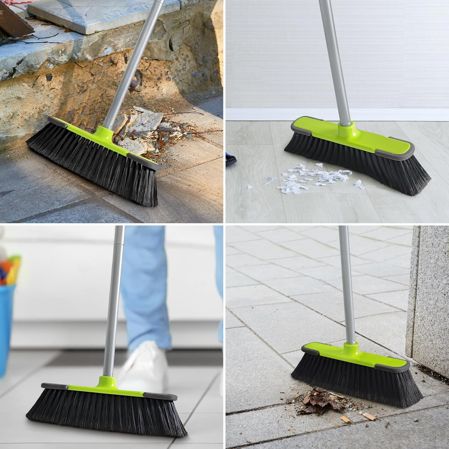 Green Indoor Broom 54″ Long Handle House for Floor Cleaning