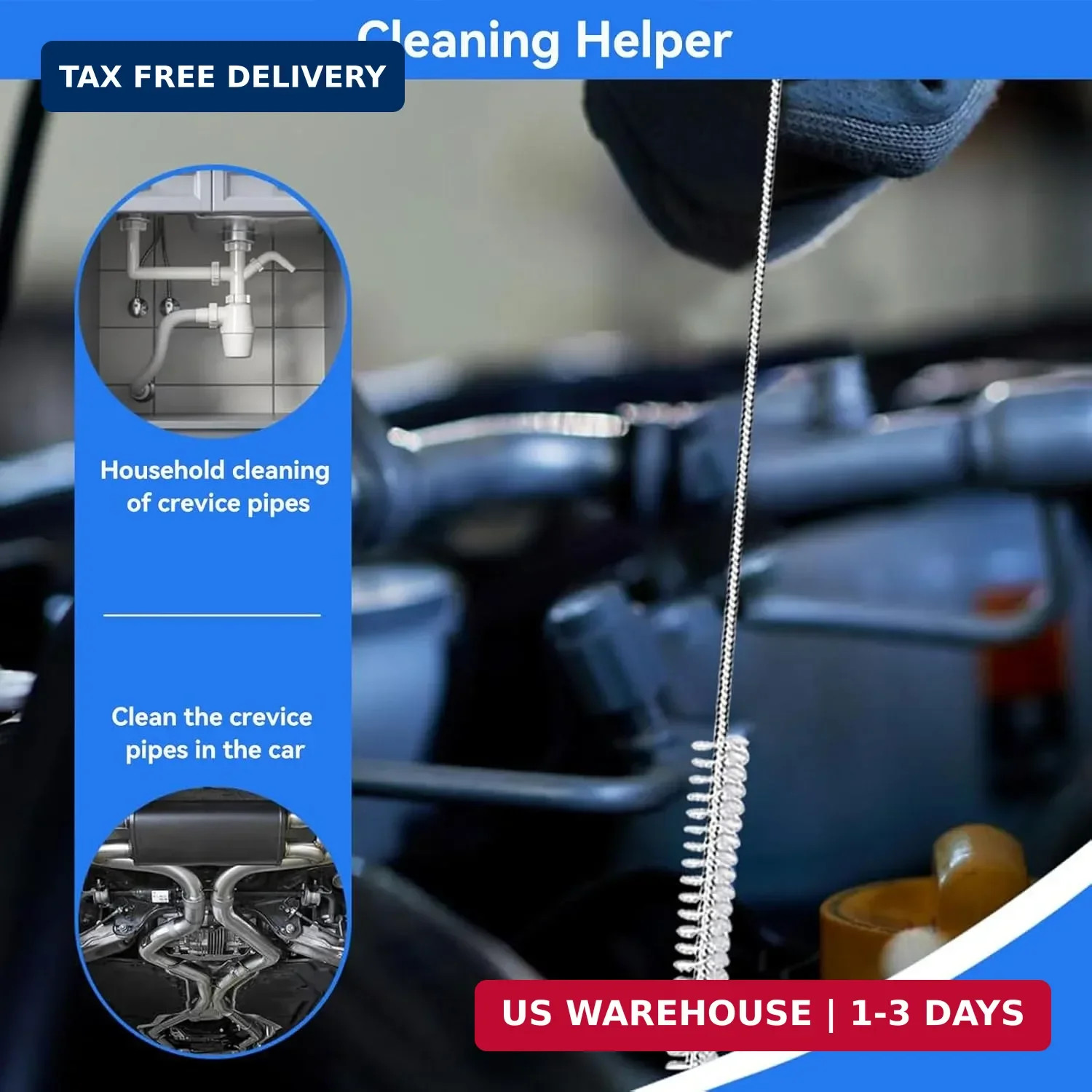 2 Pack 120 Inch Flexible Drain Brush, Sunroof Drain Cleaning Tool for Ice Maker,
