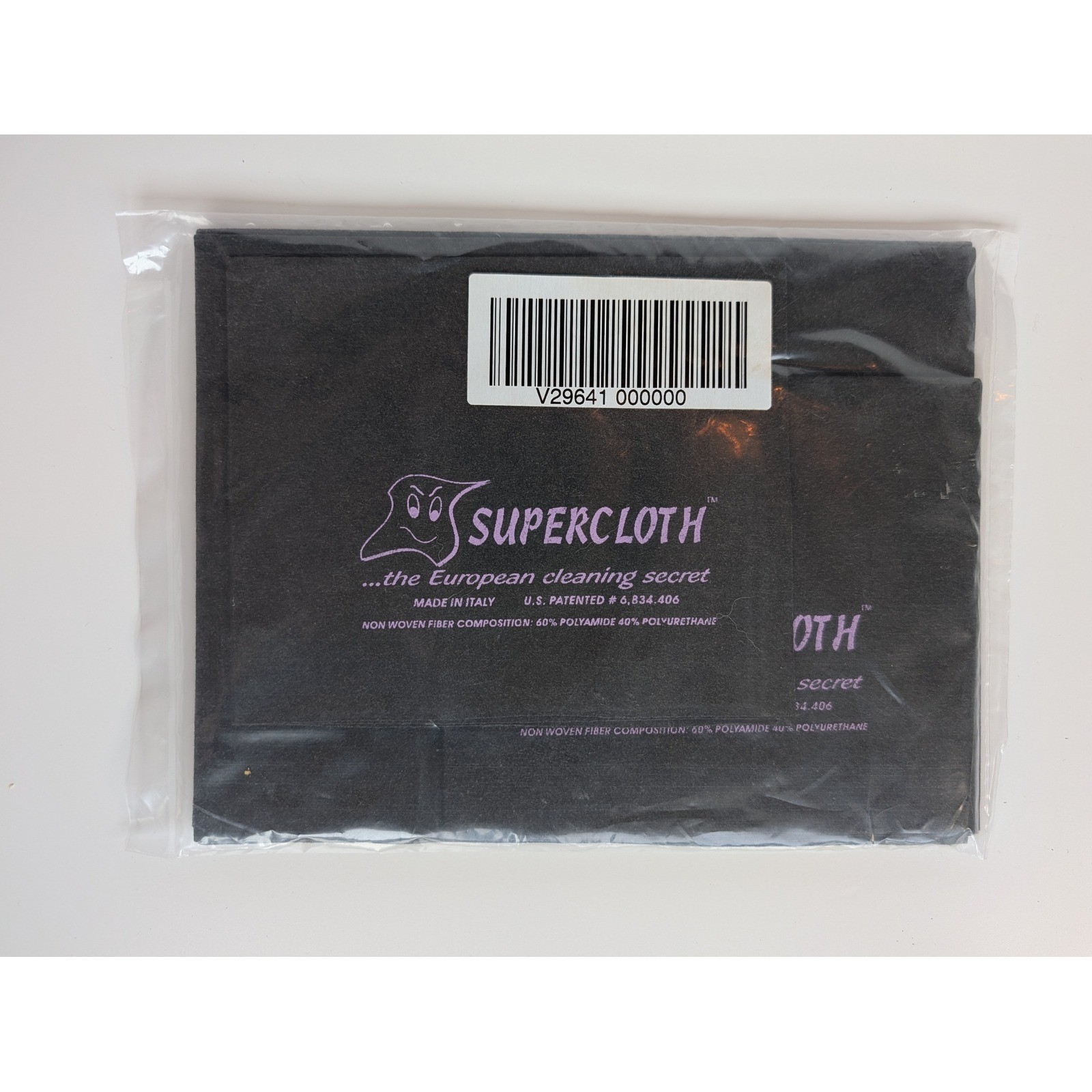 Supercloth European Cleaning Secret 4 Pack Black Made in Italy High Use Fiber