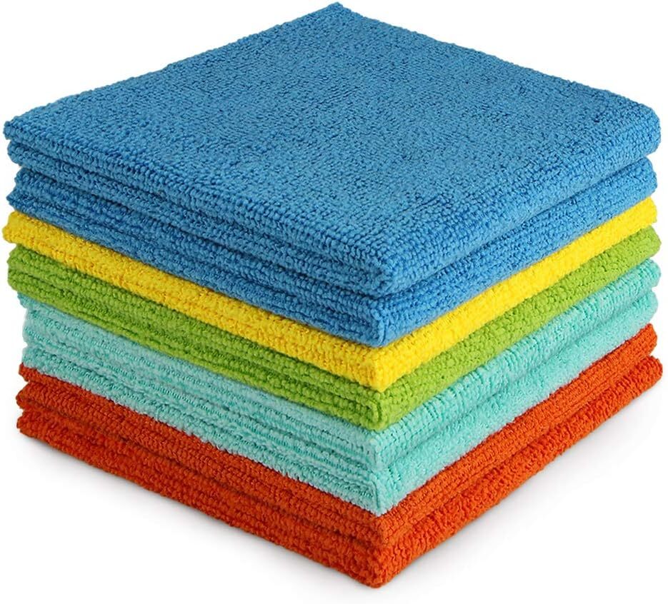 AIDEA Microfiber Cleaning Cloths-8Pk, All-Purpose Cleaning Towels, Soft Absorben