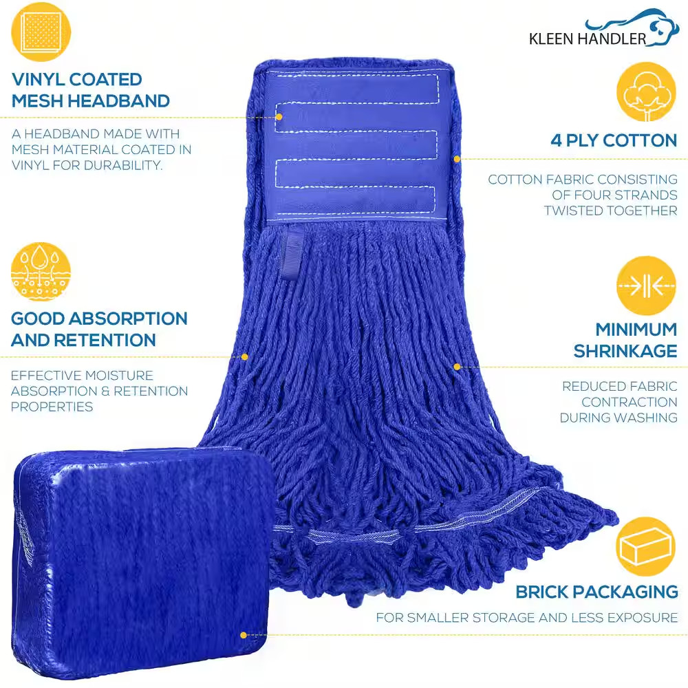 5 In. Loop End Commercial String Mop Blended Mop Head Replacement Refill 32 Oz.