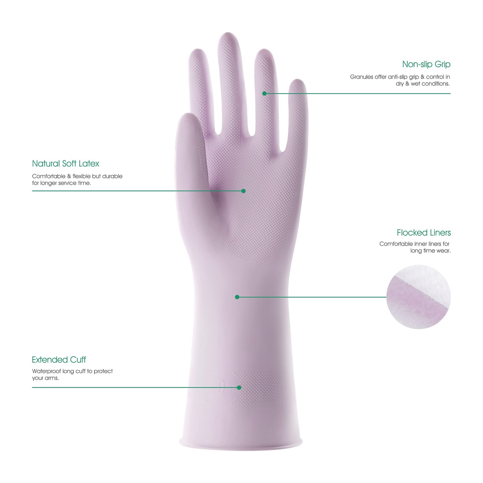 COOLJOB 3 Pairs Colorful Household Gloves Medium (Pack of 3), Assorted Colors
