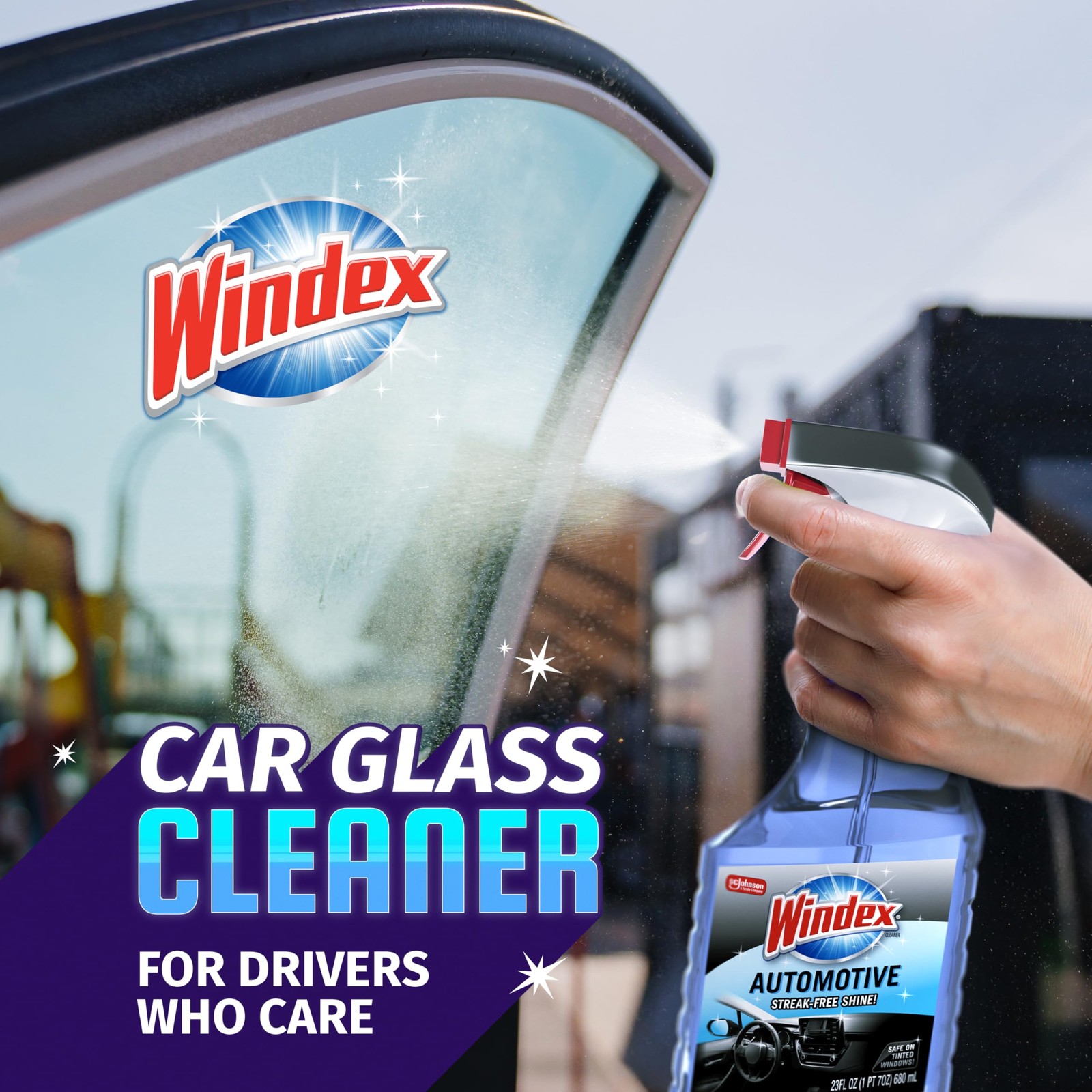 Windex Automotive Car Window and Glass Cleaner, 23 Fl Oz (Pack of 1), Purple