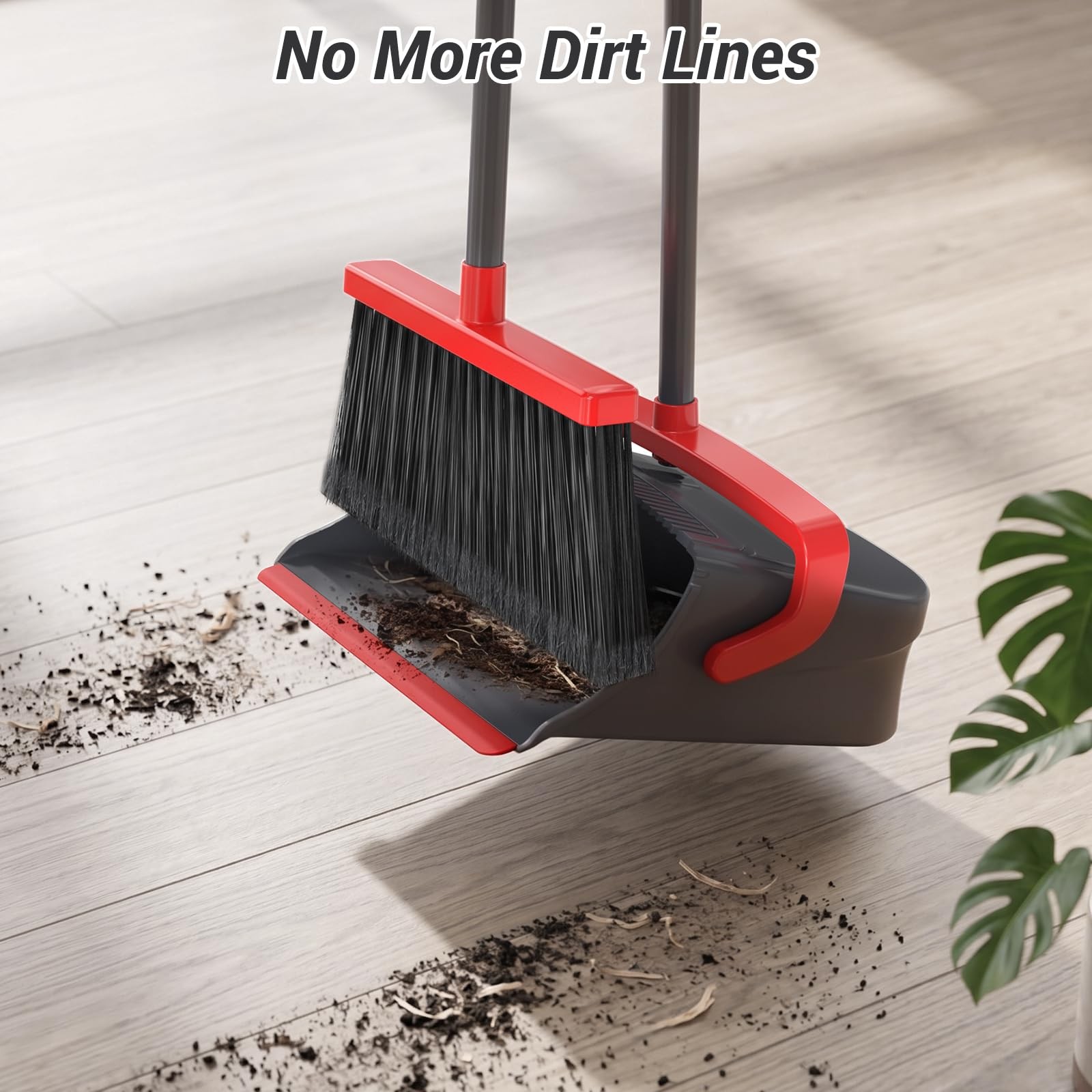 zeawec Broom Dustpan Red and Gray combo