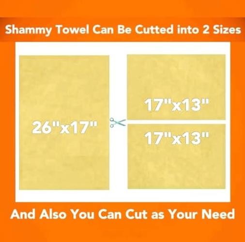 Yellow Super 2 Pack Car Drying Shammy Cloth – 26″x17″ Premium