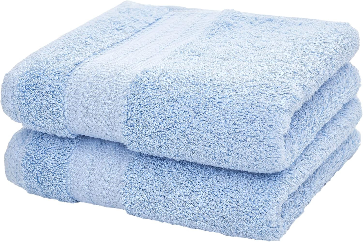 Ultra Thick, Soft & Absorbent Cotton Hand Towels for Bathroom(Blue, 2-Pack, 14″