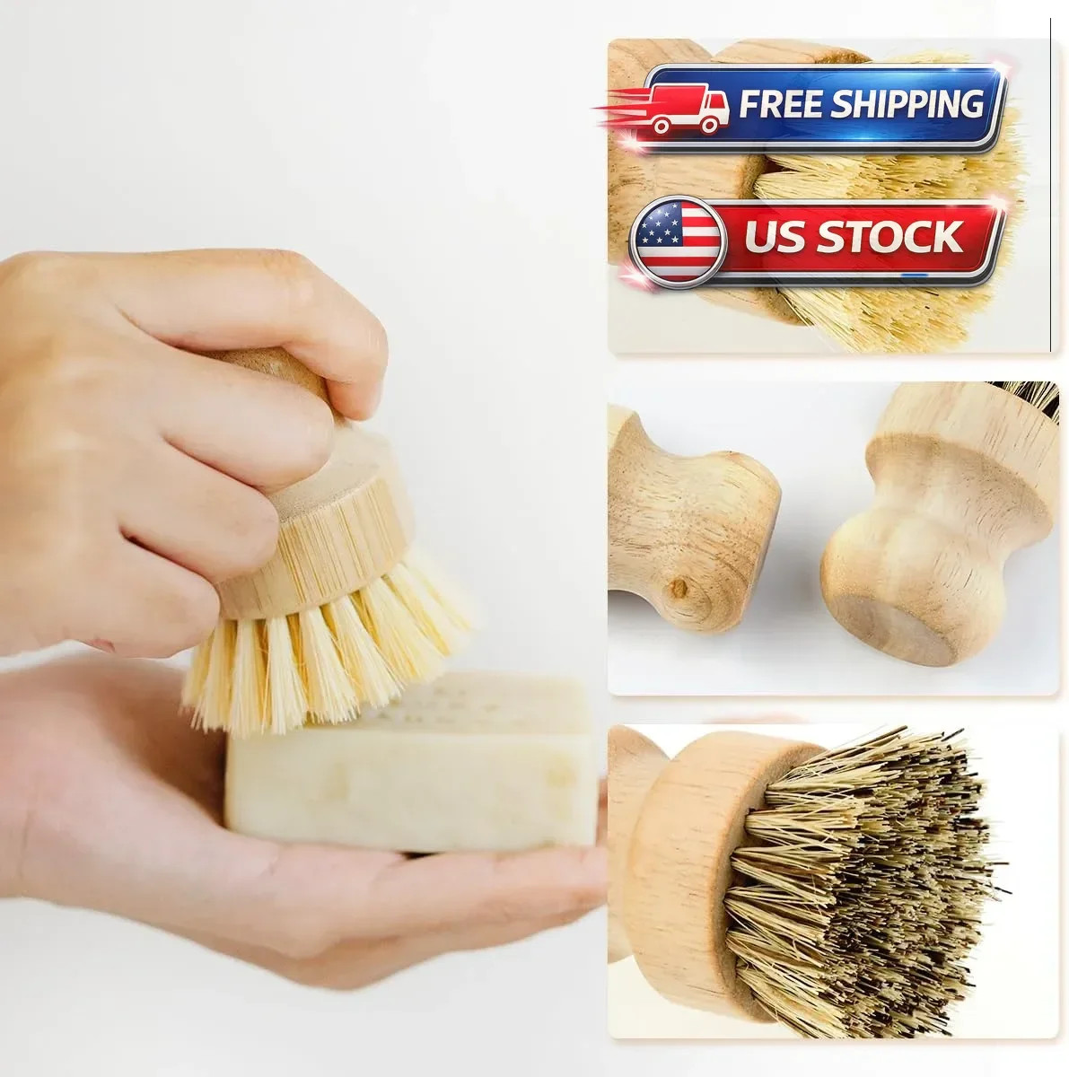 Simply Good Dual Bristle Eco-Friendly Scrub Brush – Two Scrubbing Tools In One