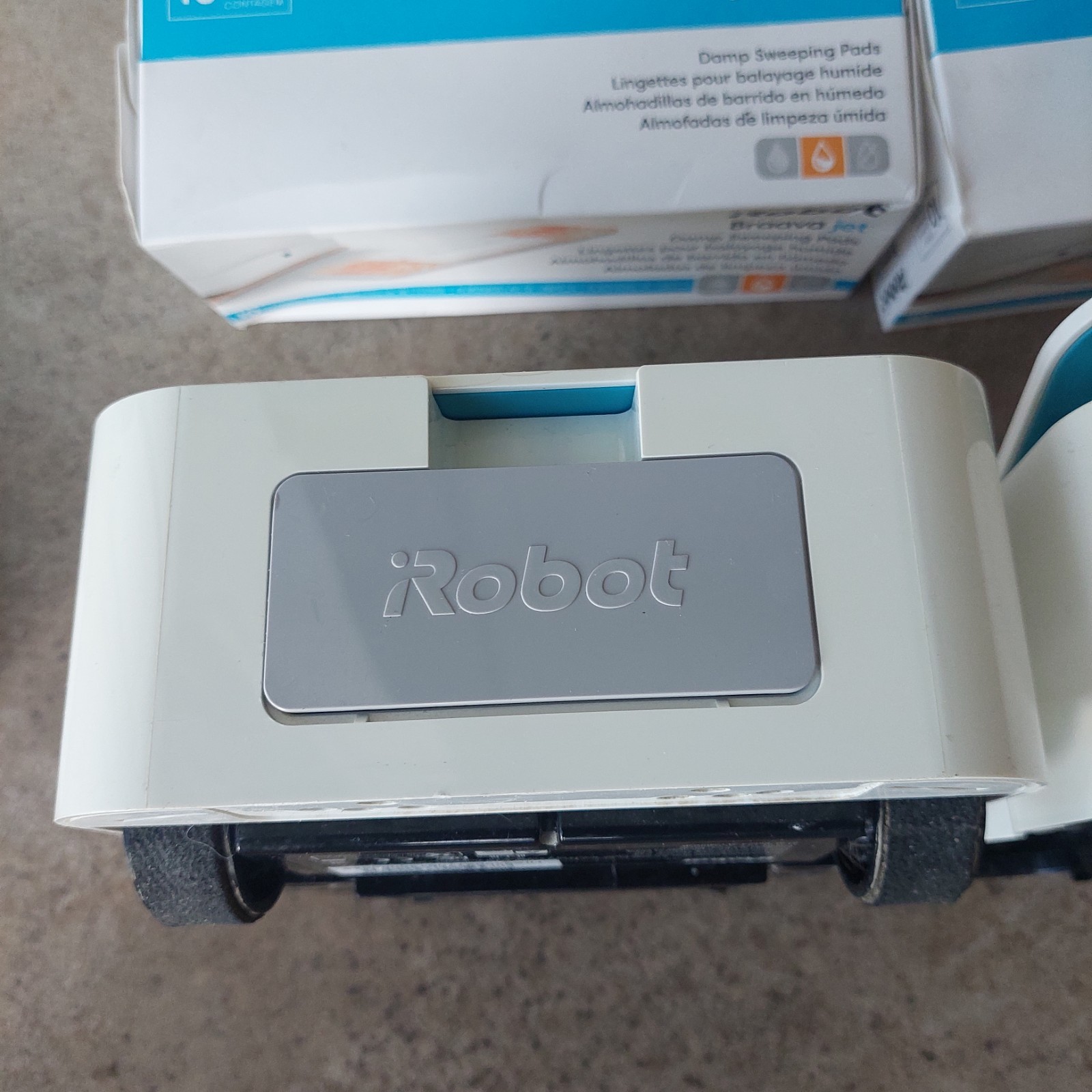 Lot Of 2 iRobot Braava Jet 240 Robot Mops w/ 1 Batteries, 1 Charger