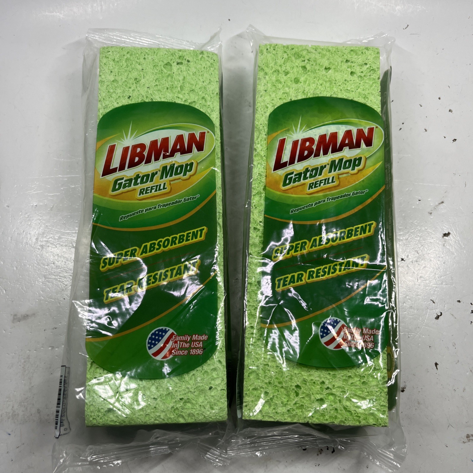 2x Libman Dual Action Microfiber Gator Mop Refill Floor Tile Easy Change #03021