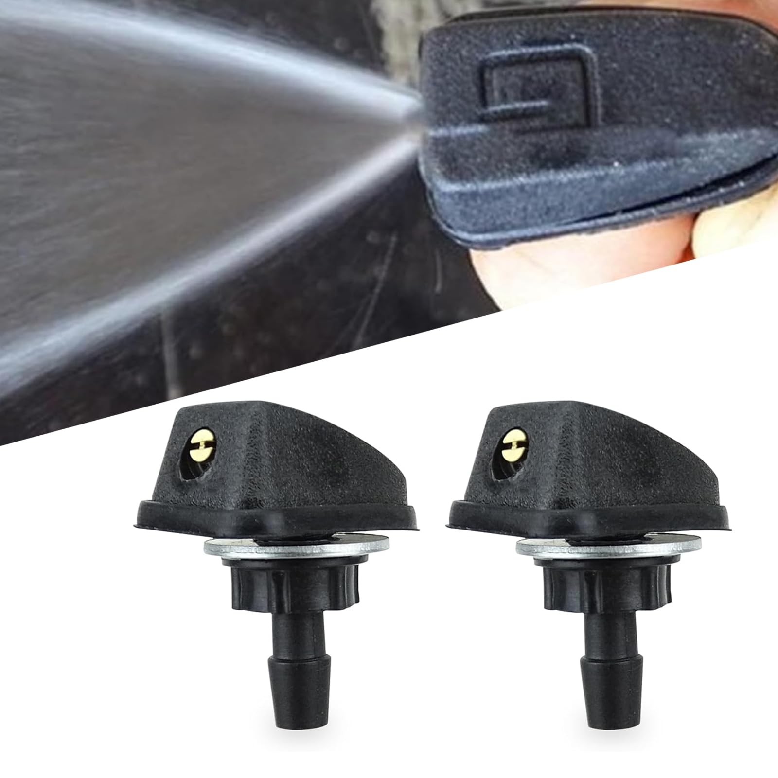 Tesnaao Pack-2 Car Windshield Washer, Automotive 1 inches x 0.6 inches, Black