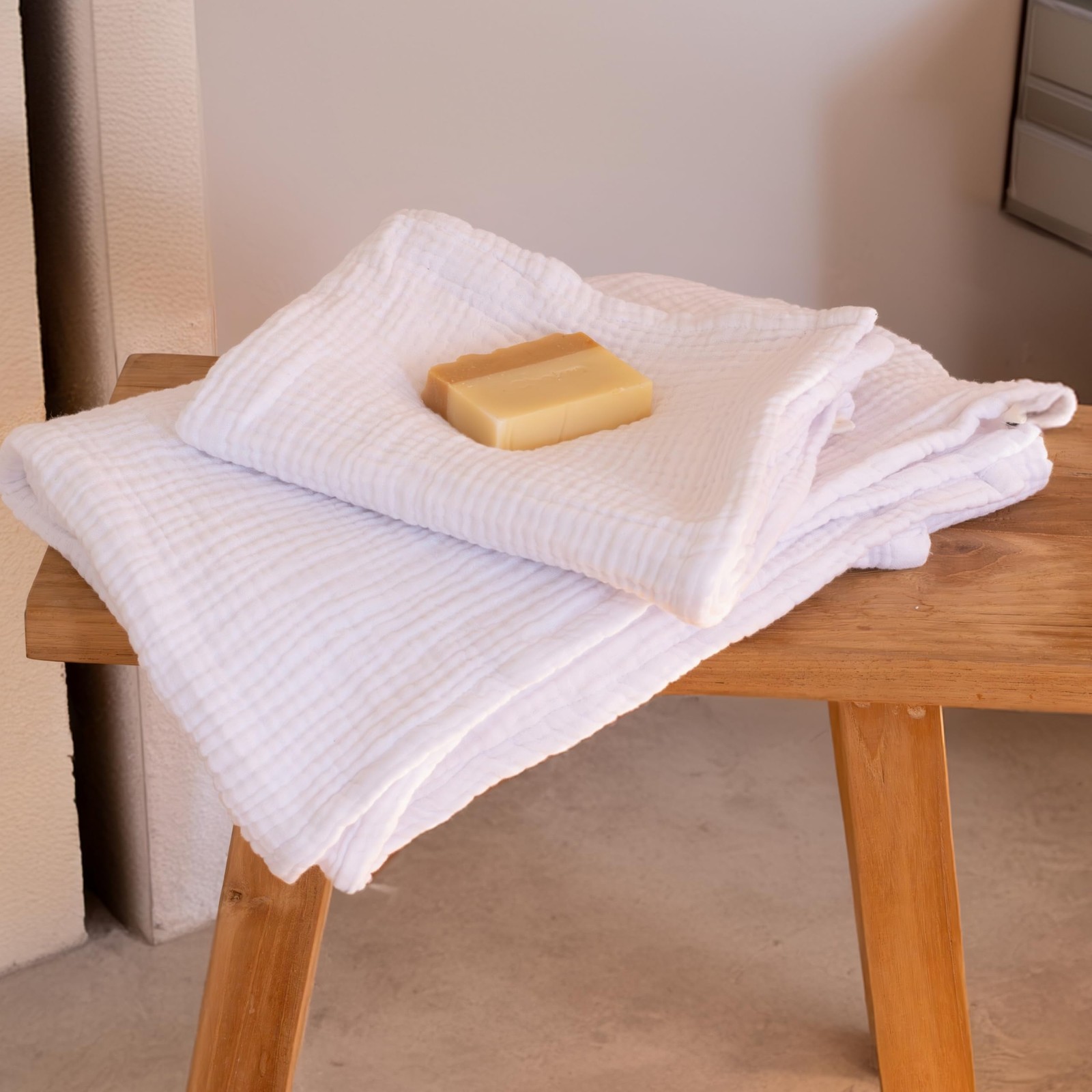 Ultra Soft Muslin Towel Adult Set, 100% Turkish Cotton 4-Layer 2 Pieces Luxury M