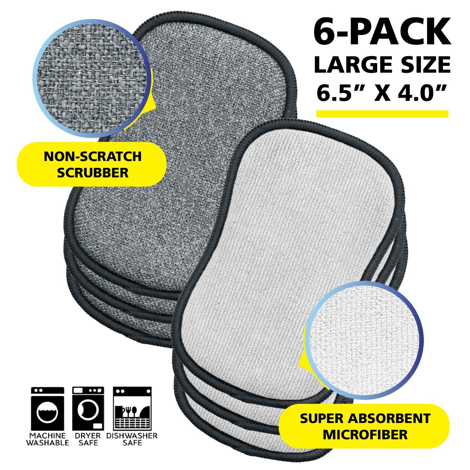 Tuff-Scrub Fresh™ Antimicrobial Charcoal Scrub ‘N’ Wipe Pads, Fresh New 6 Pads